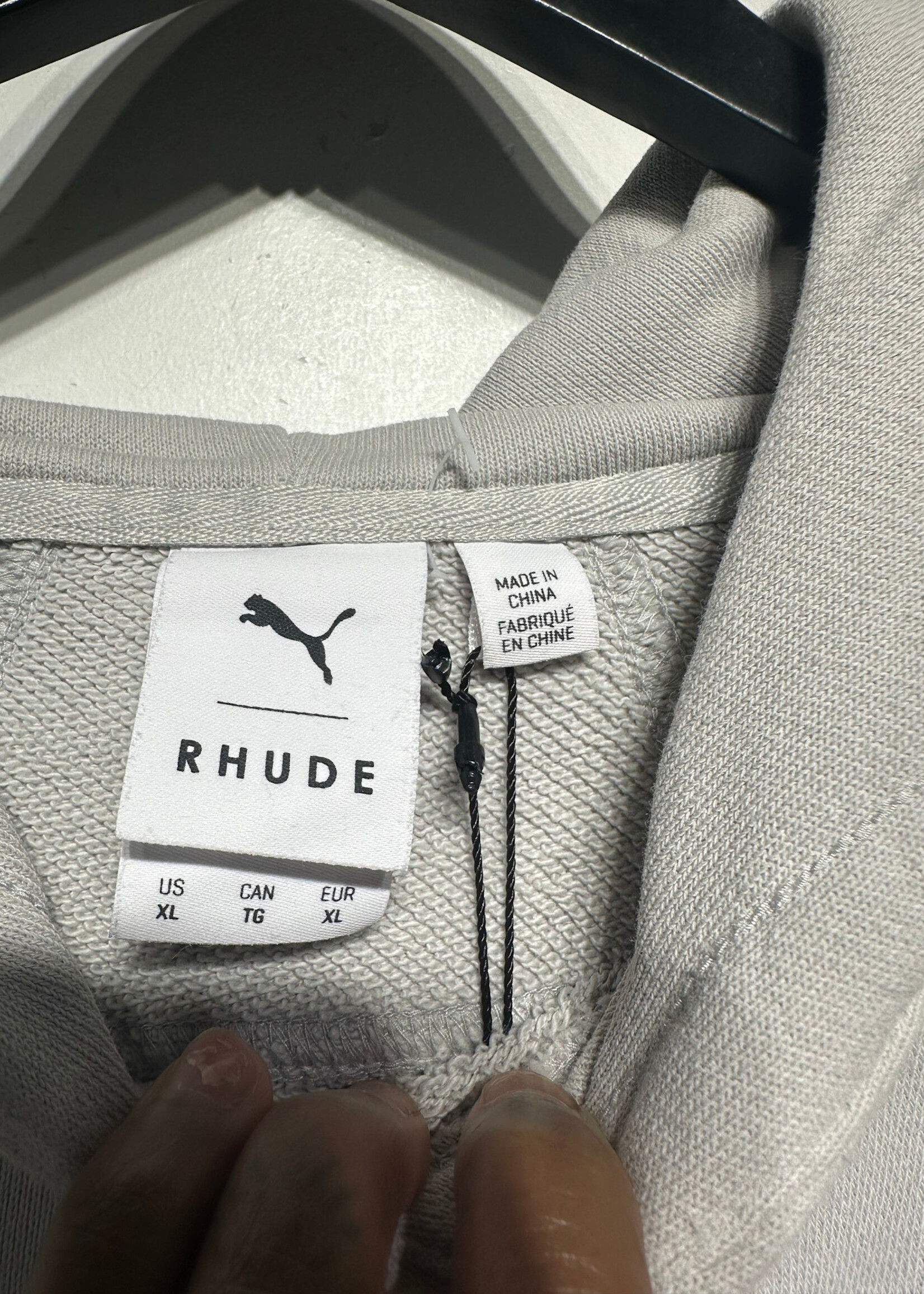 Rhude x Puma Grey Hoodie XL AS IS