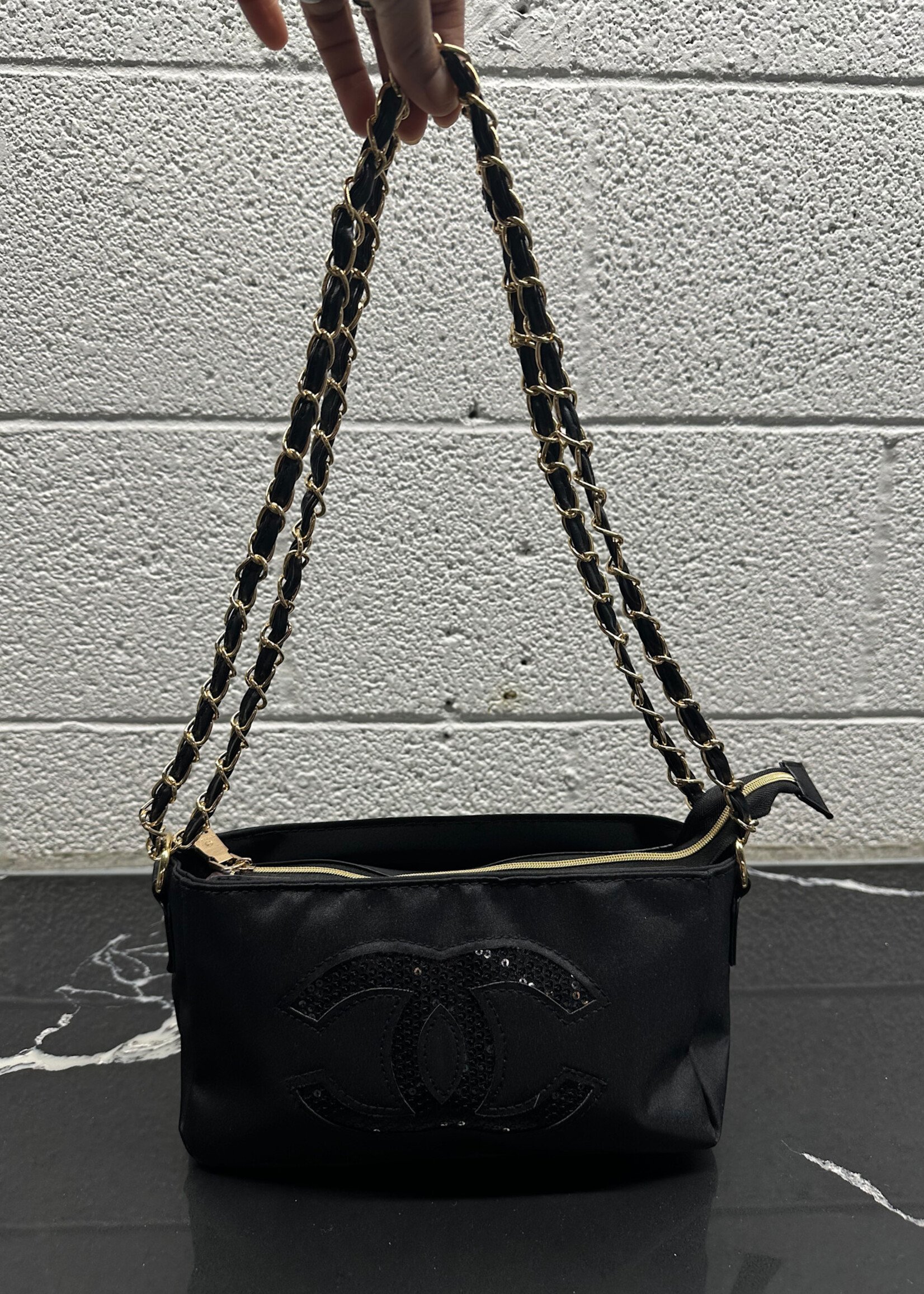 Chanel Black Nylon Parfum Purse