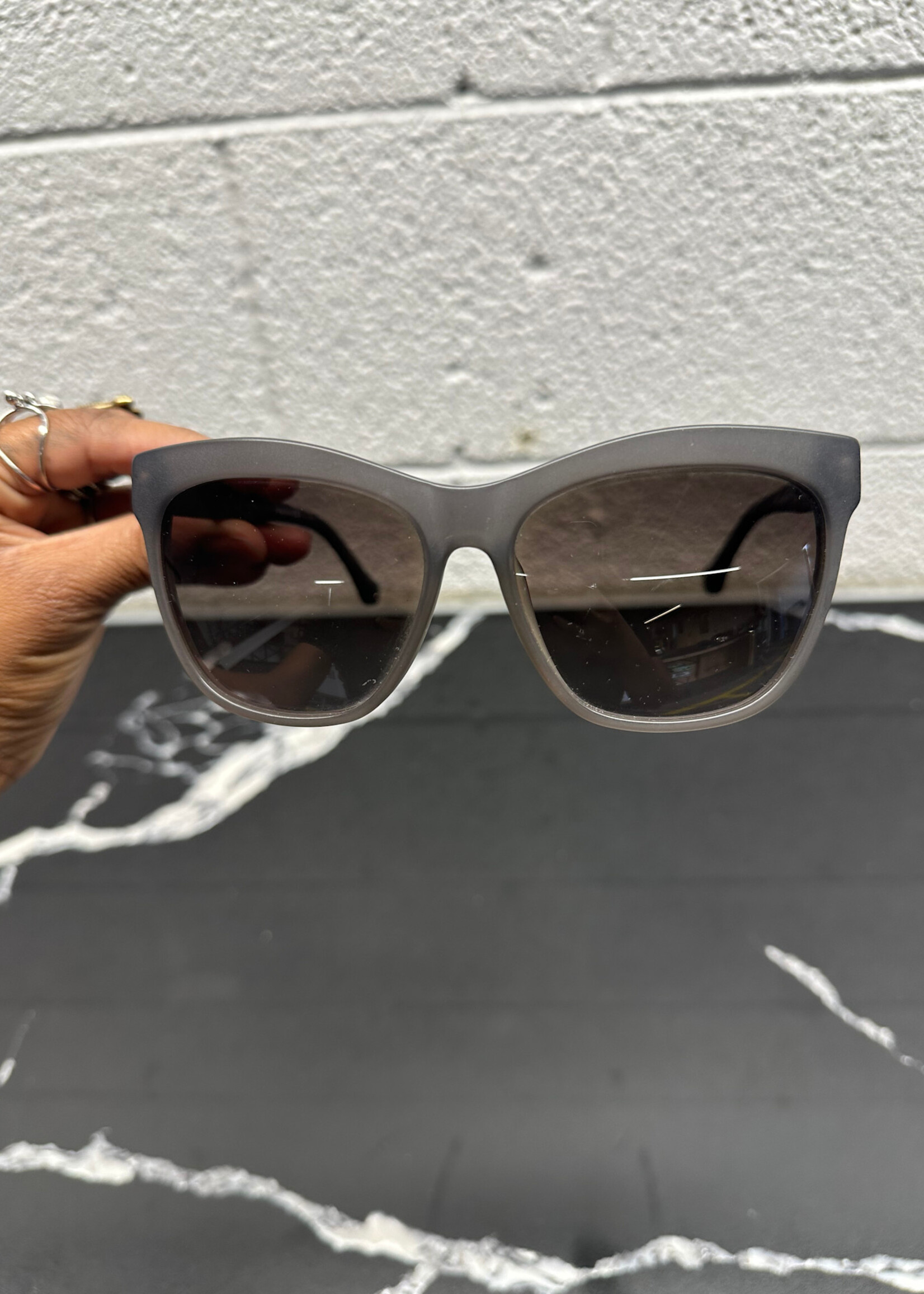 Balenciaga Gray Frame Sunglasses With Case OS