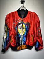 Vintage Picasso Style Silk Bomber Masc L