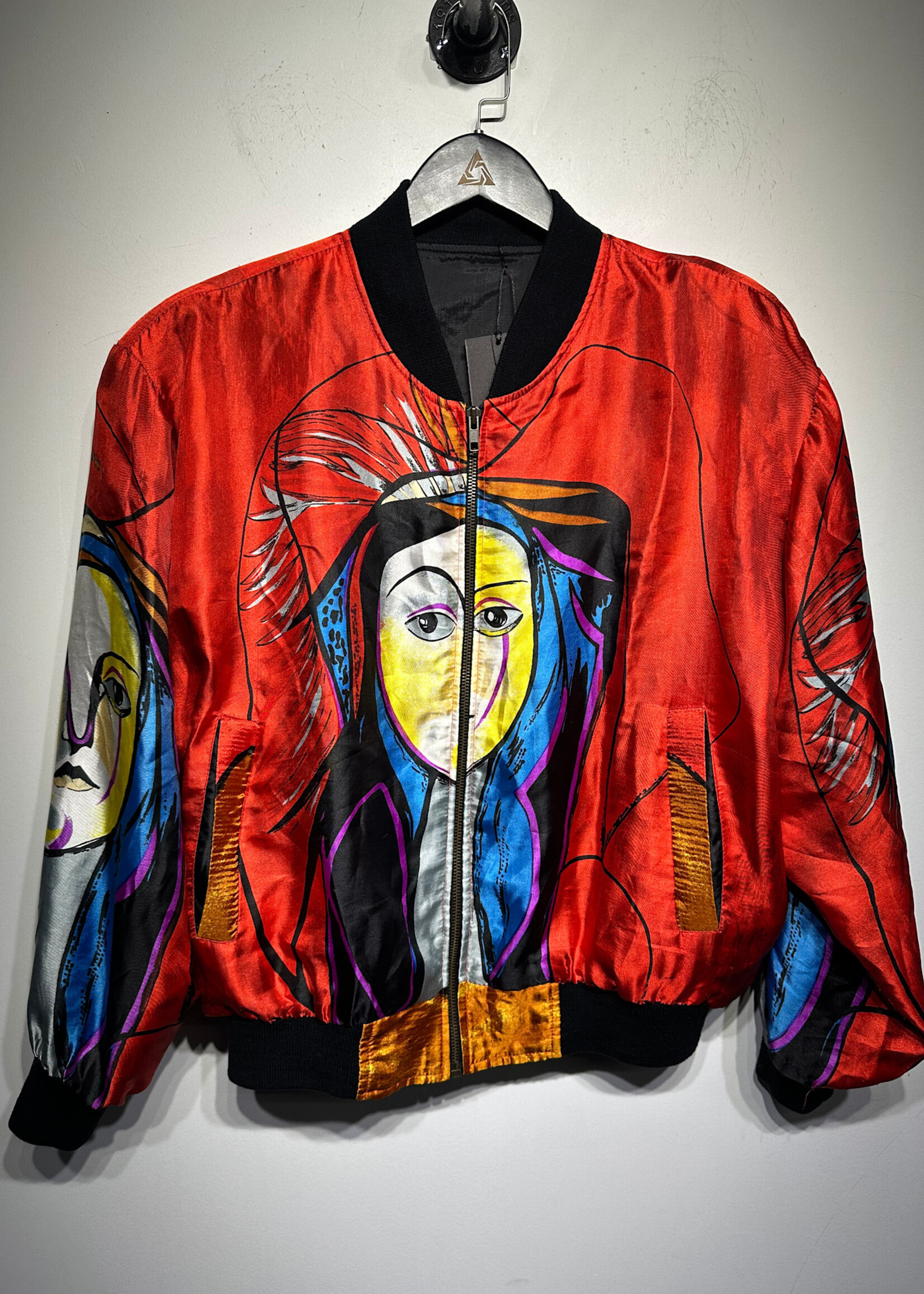 Vintage Picasso Style Silk Bomber Masc L
