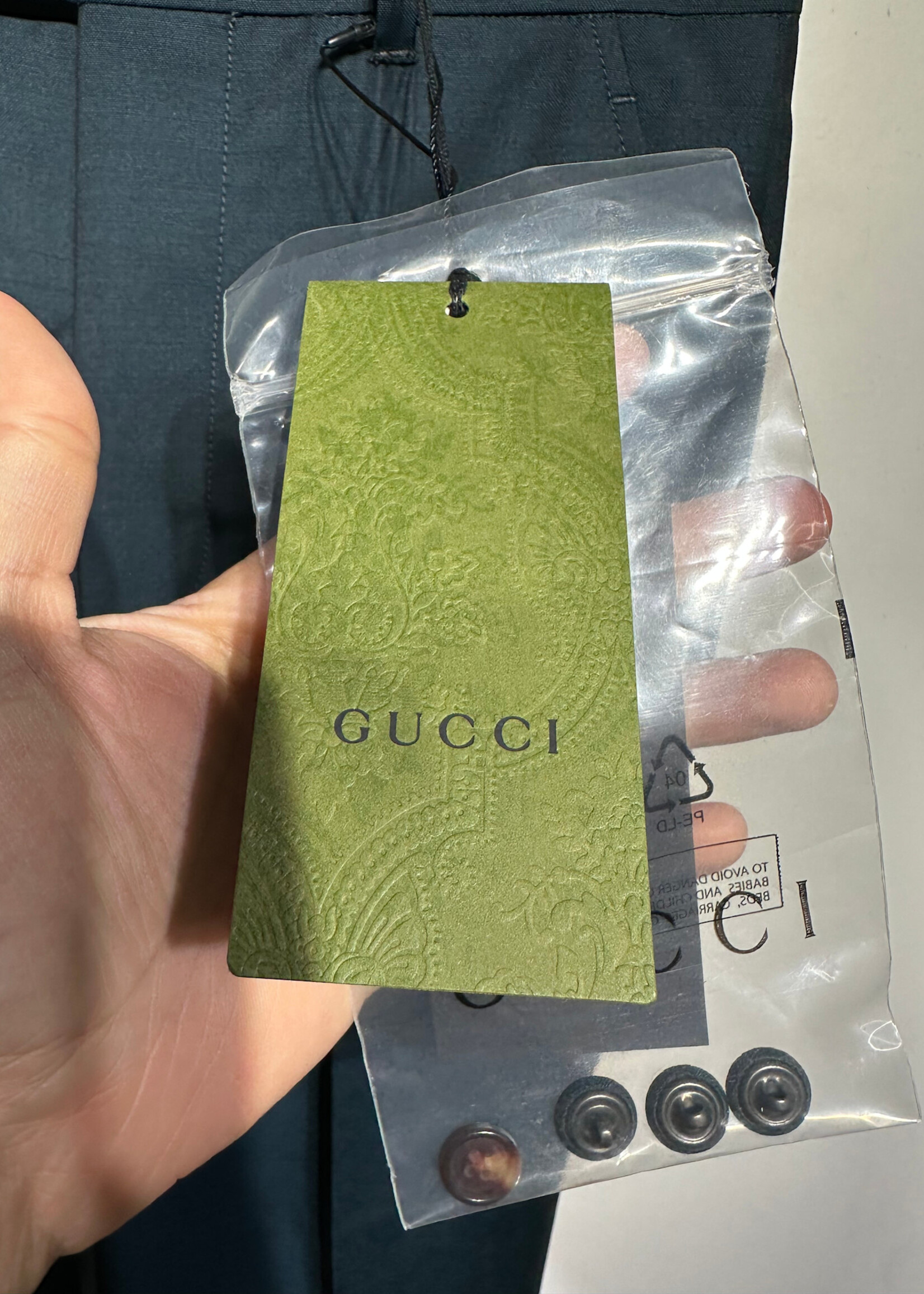 NWT Gucci Uni Dark Teal Trousers Fem 26