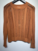 27 Miles Orange Open Knit Sweater Fem M