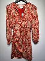 NWT Anthropologie Red Tan Floral Flowy Dress XS