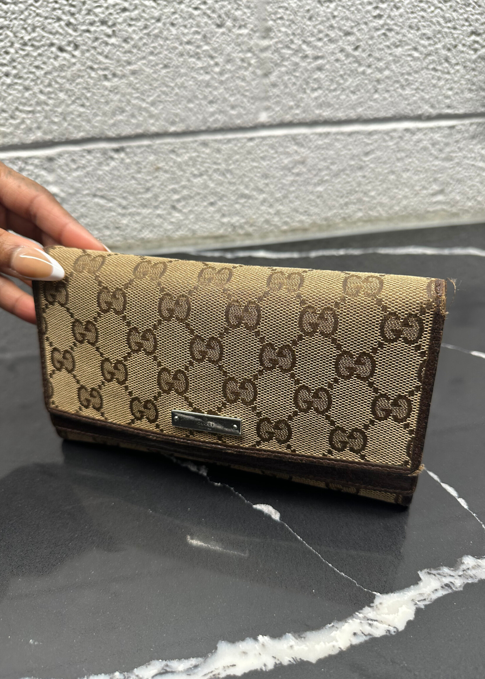 GUCCI BROWN MONOGRAM WALLET