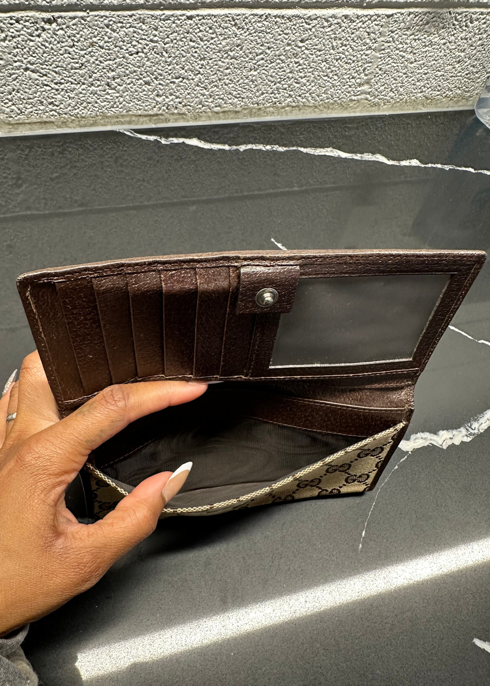 GUCCI BROWN MONOGRAM WALLET