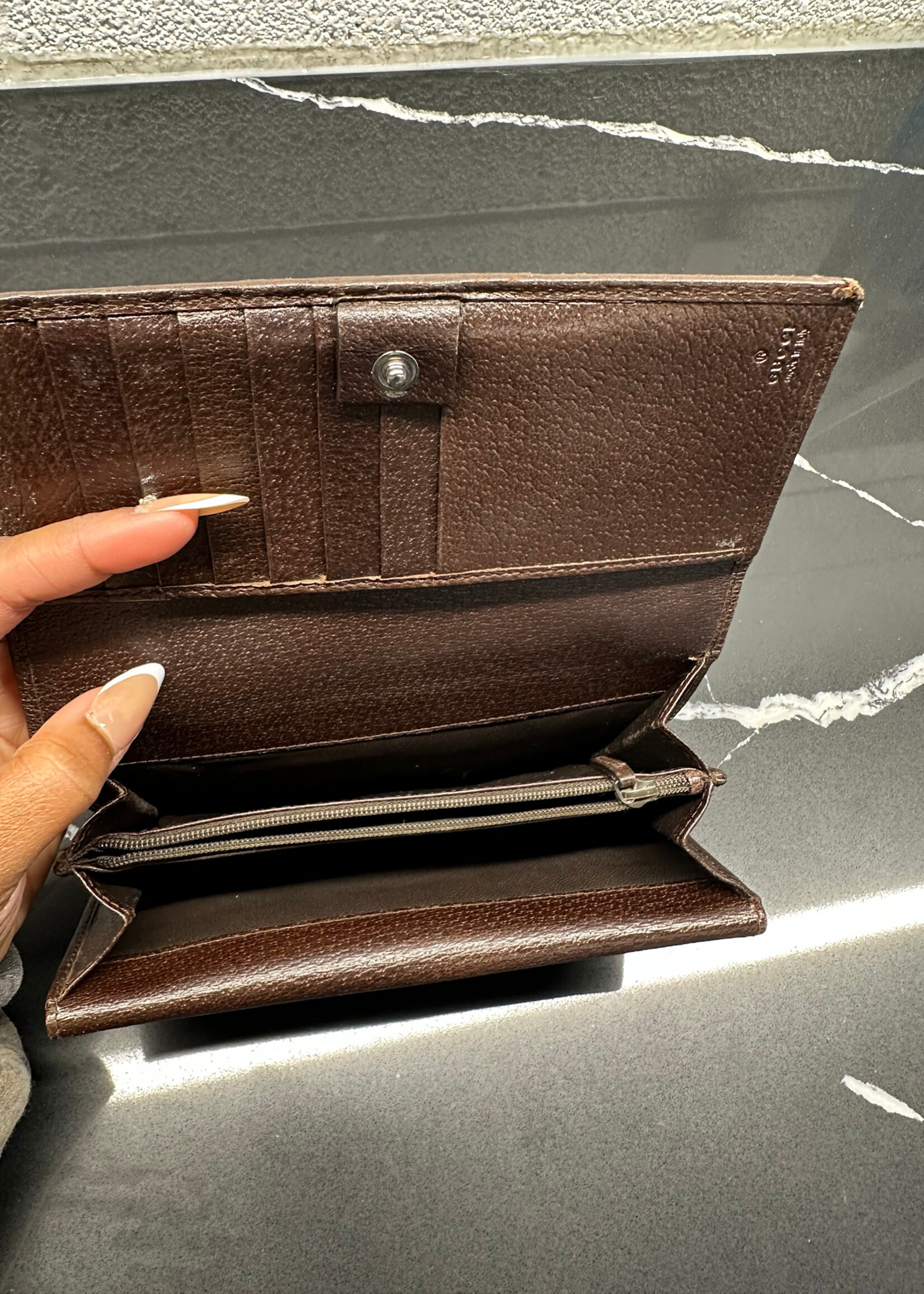 GUCCI BROWN MONOGRAM WALLET