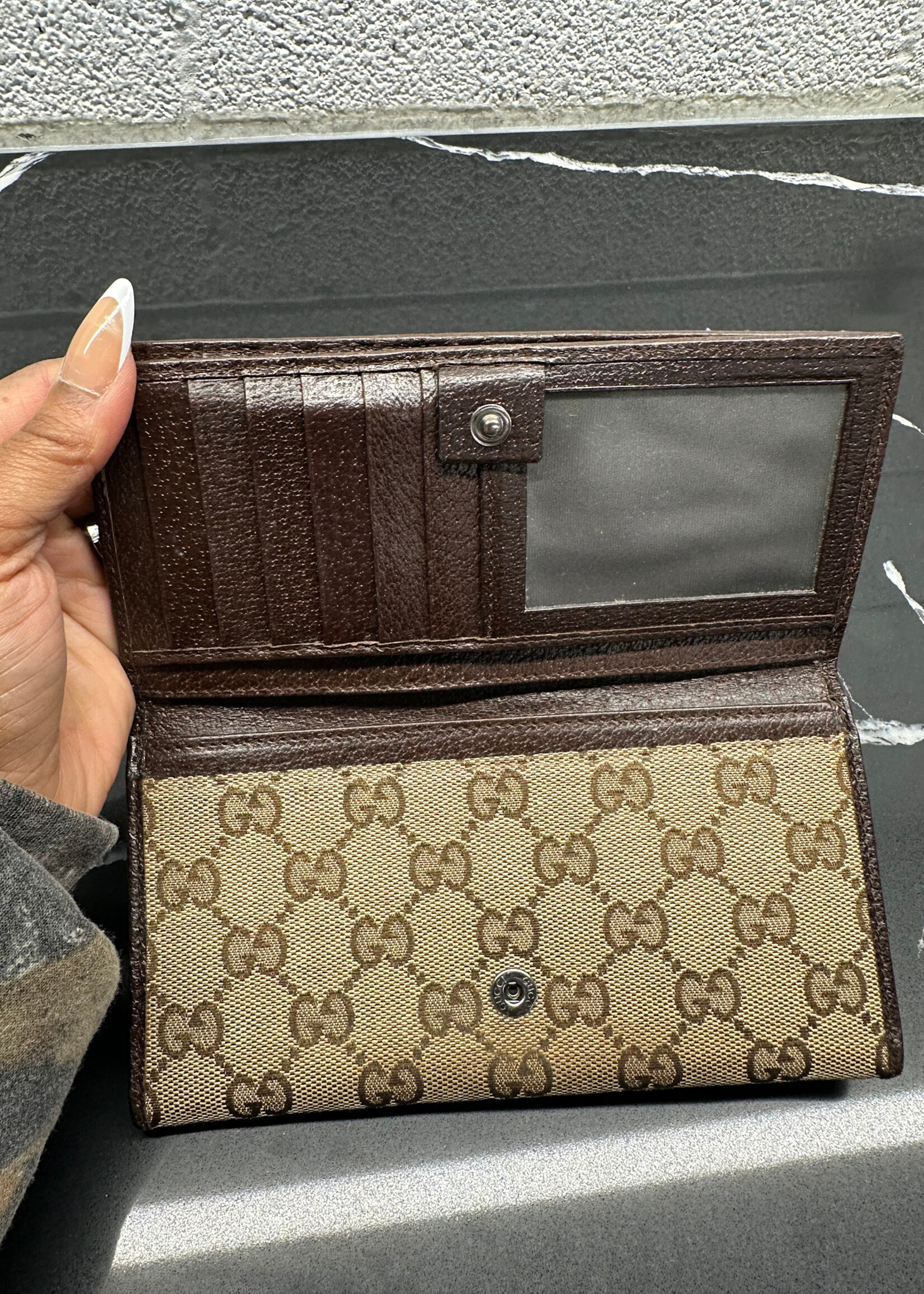 GUCCI BROWN MONOGRAM WALLET