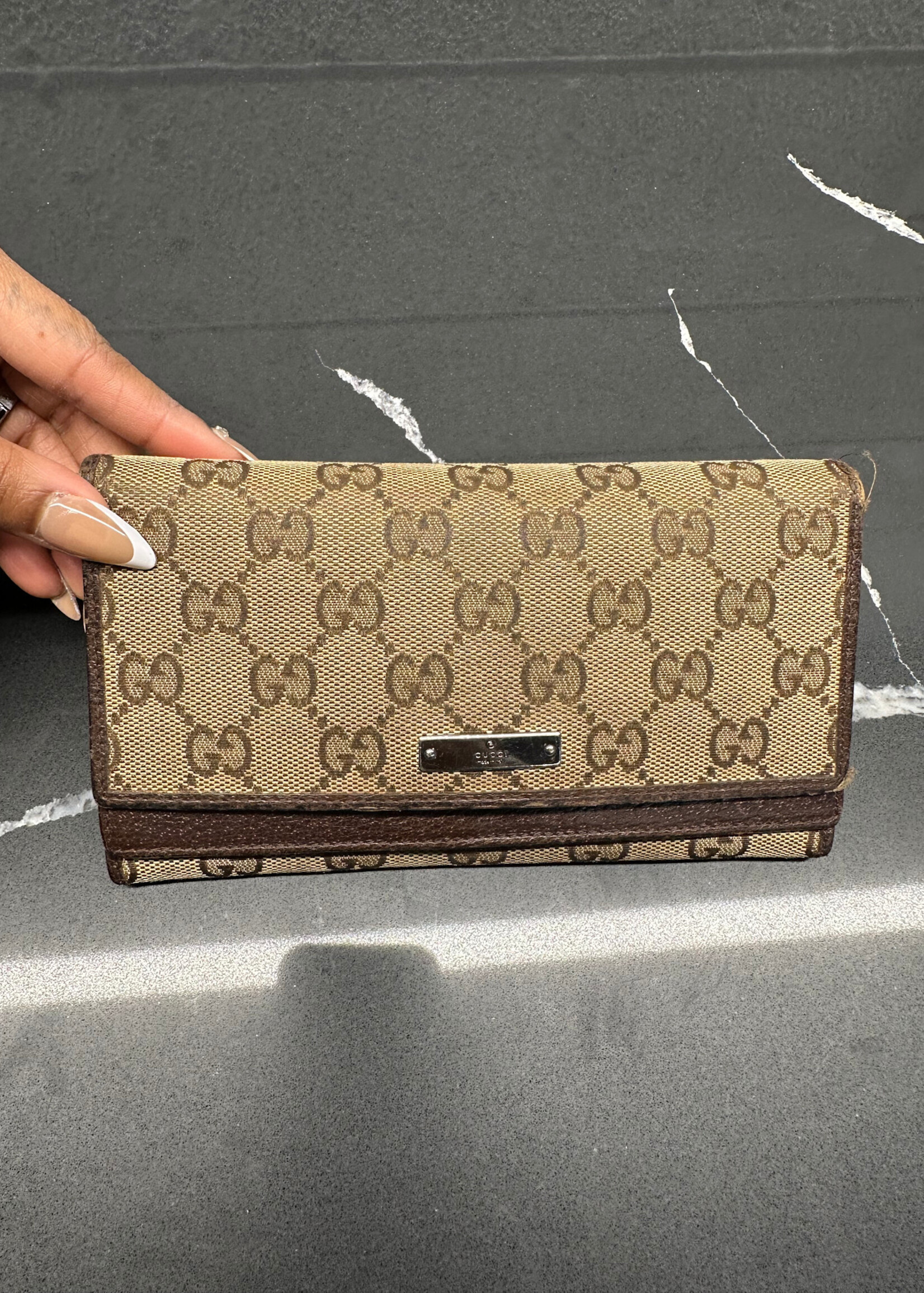 GUCCI BROWN MONOGRAM WALLET