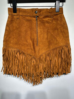 El Lobo Vintage Tan Fringe Skirt 26