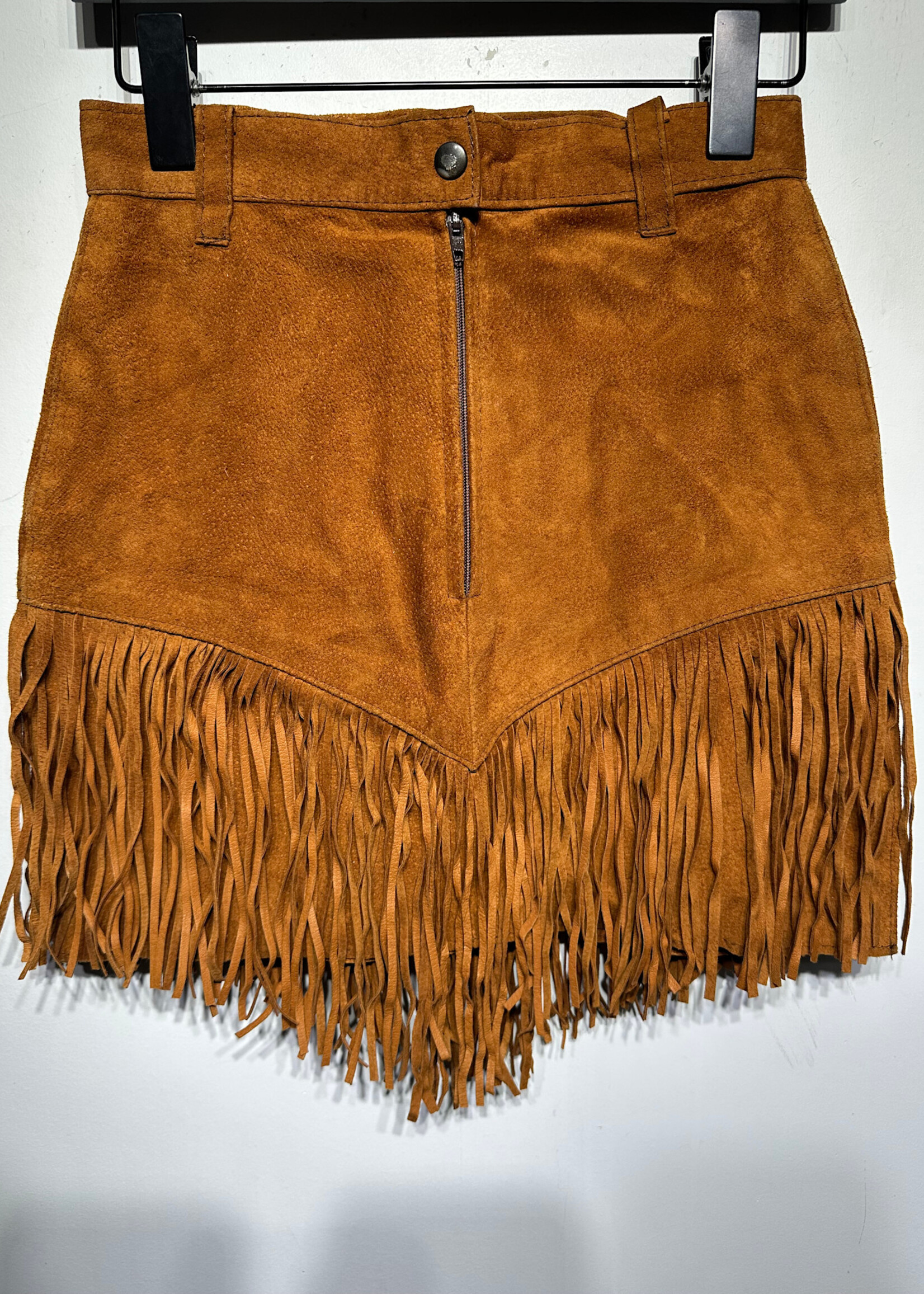 El Lobo Vintage Tan Fringe Skirt 26