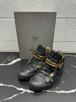 Giuseppe Zanotti Black Gold Leather Shoes 9
