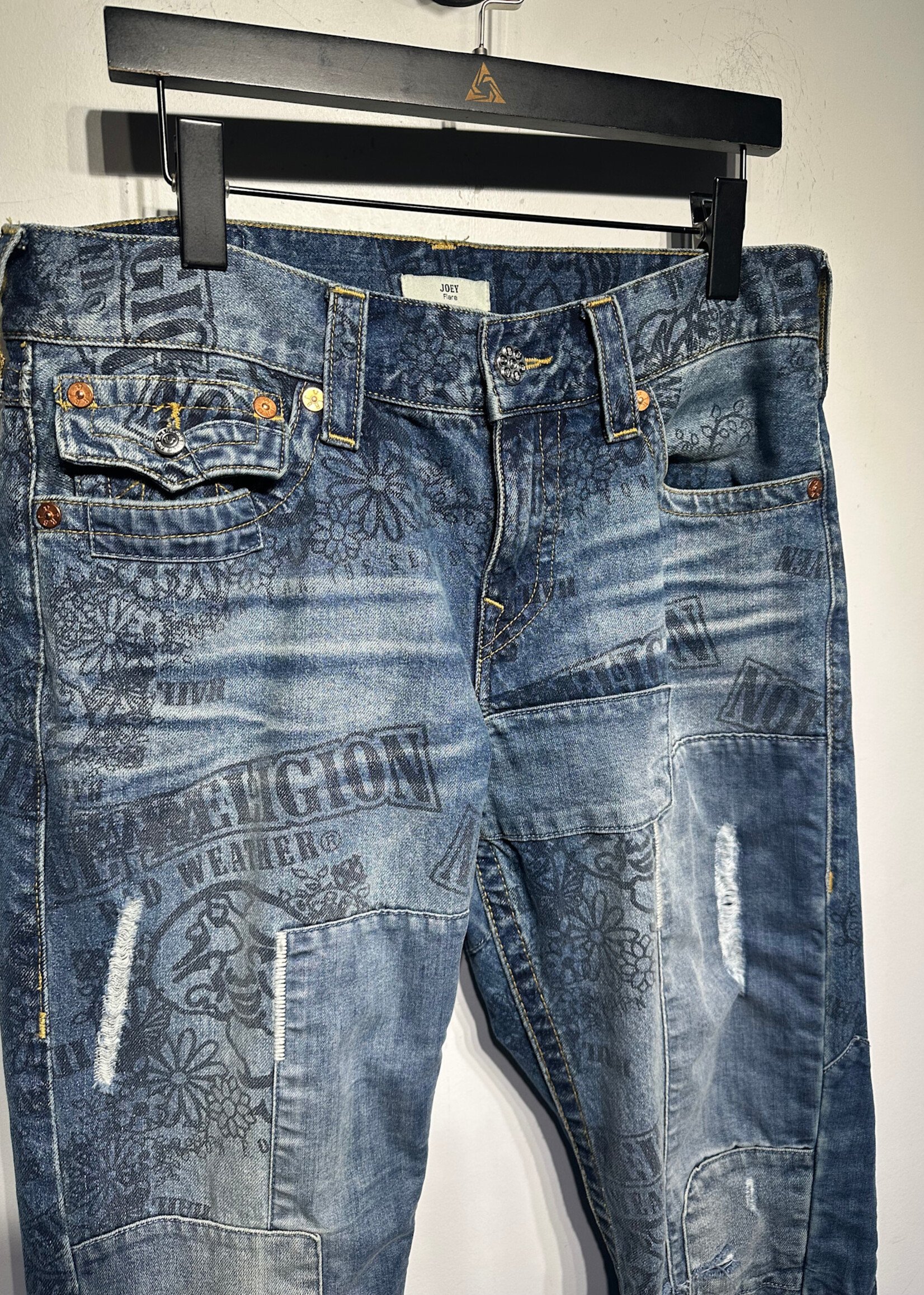 True Religion Joey Patchwork Jeans 32