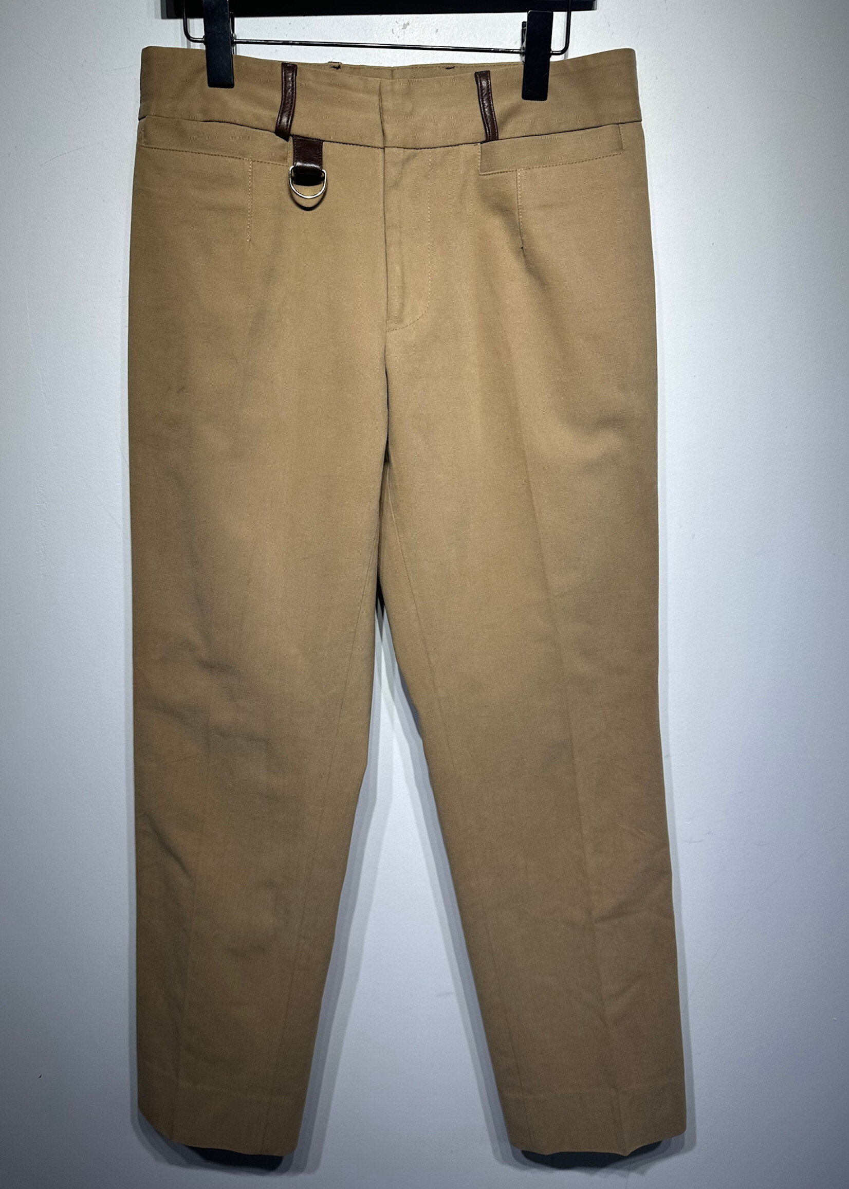 D&G Y2K Tan Leather Trim Trouser Fem 27