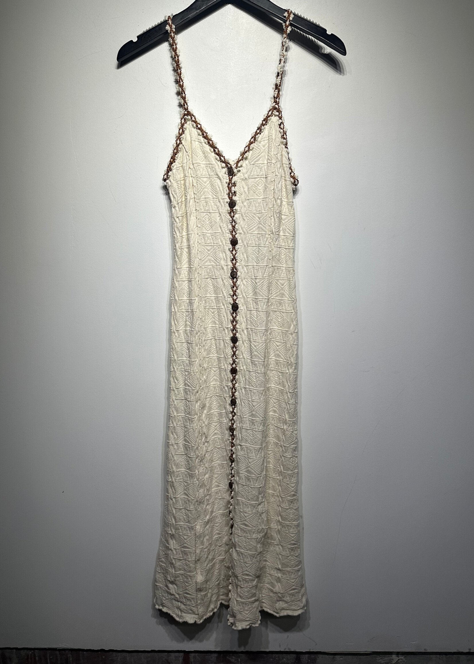 Four Suyos White Brown Maxi Dress M