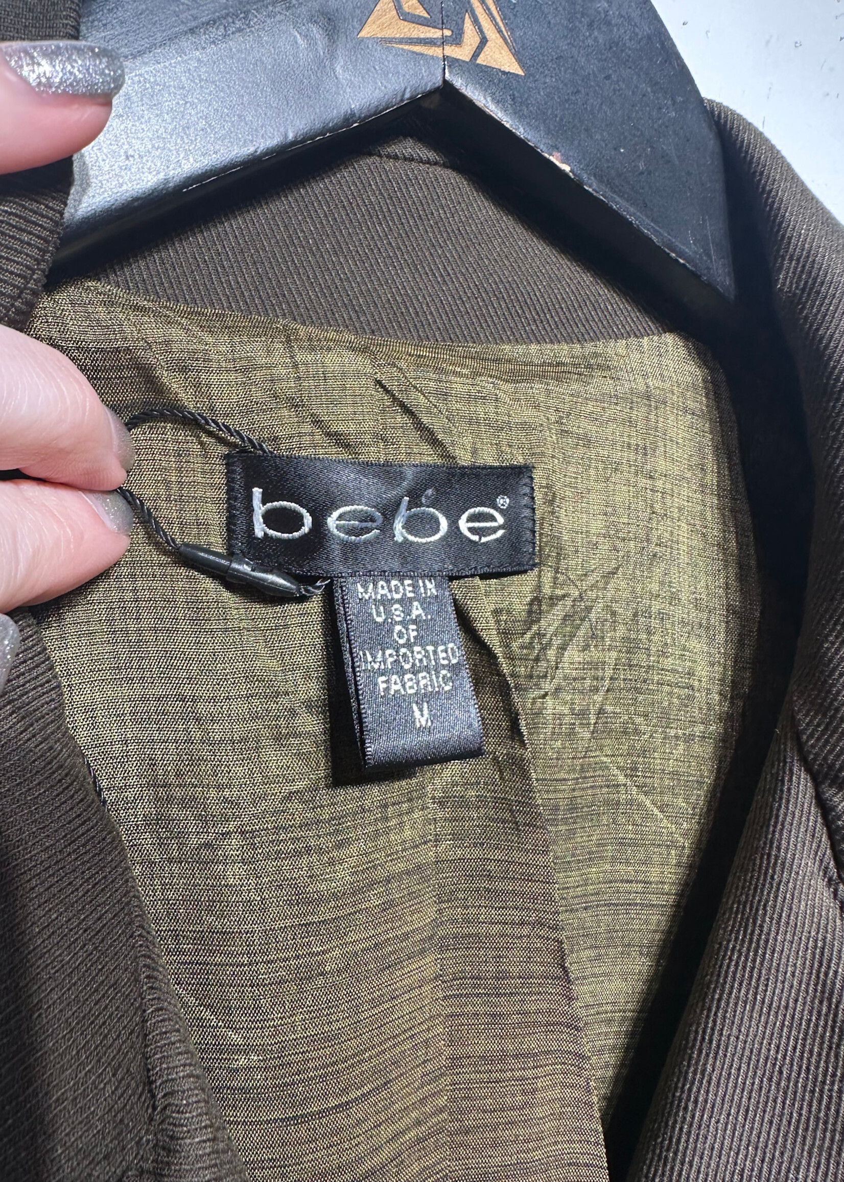Bebe Green Biker Jacket M