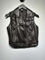 Max Rave Brown Faux Leather Biker Style Vest Fem M