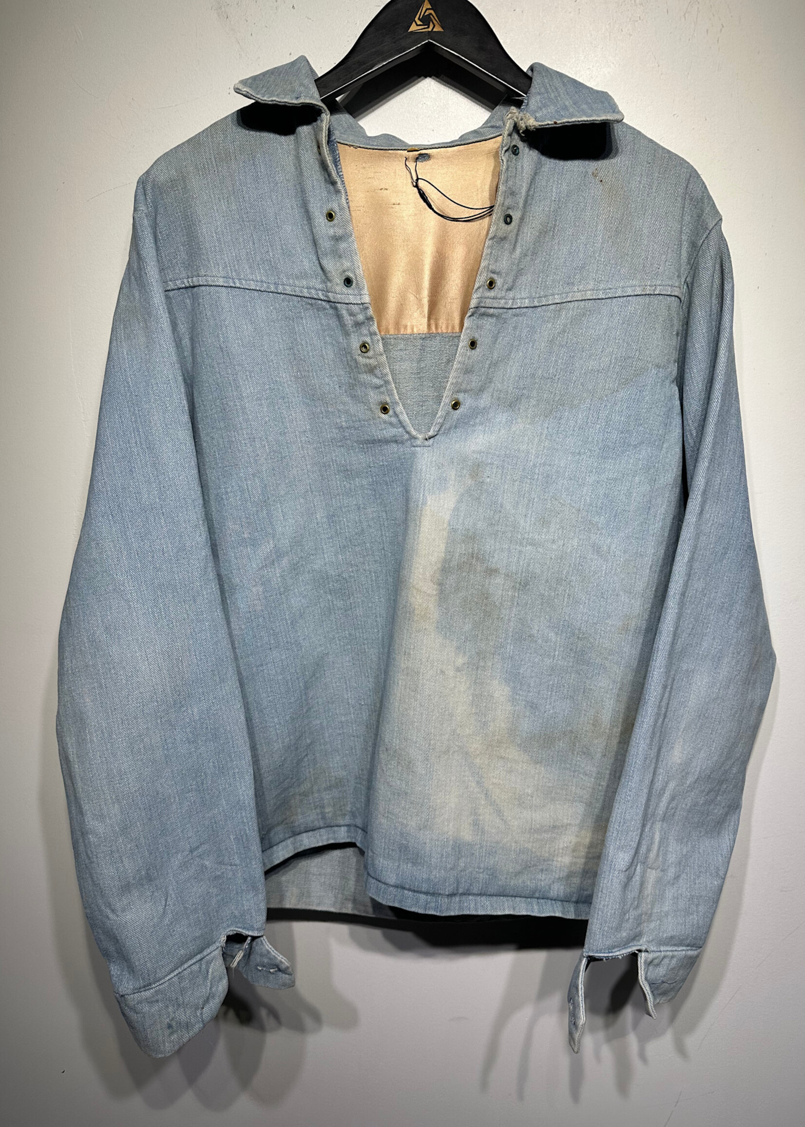 60s/70s Denim Lace Up Overshirt Fits L AS IS