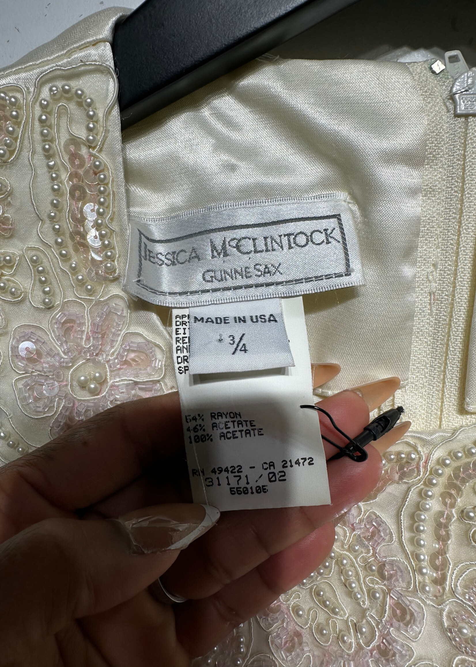 GUNNE SAX WHITE RHINESTONE DRESS XS/S