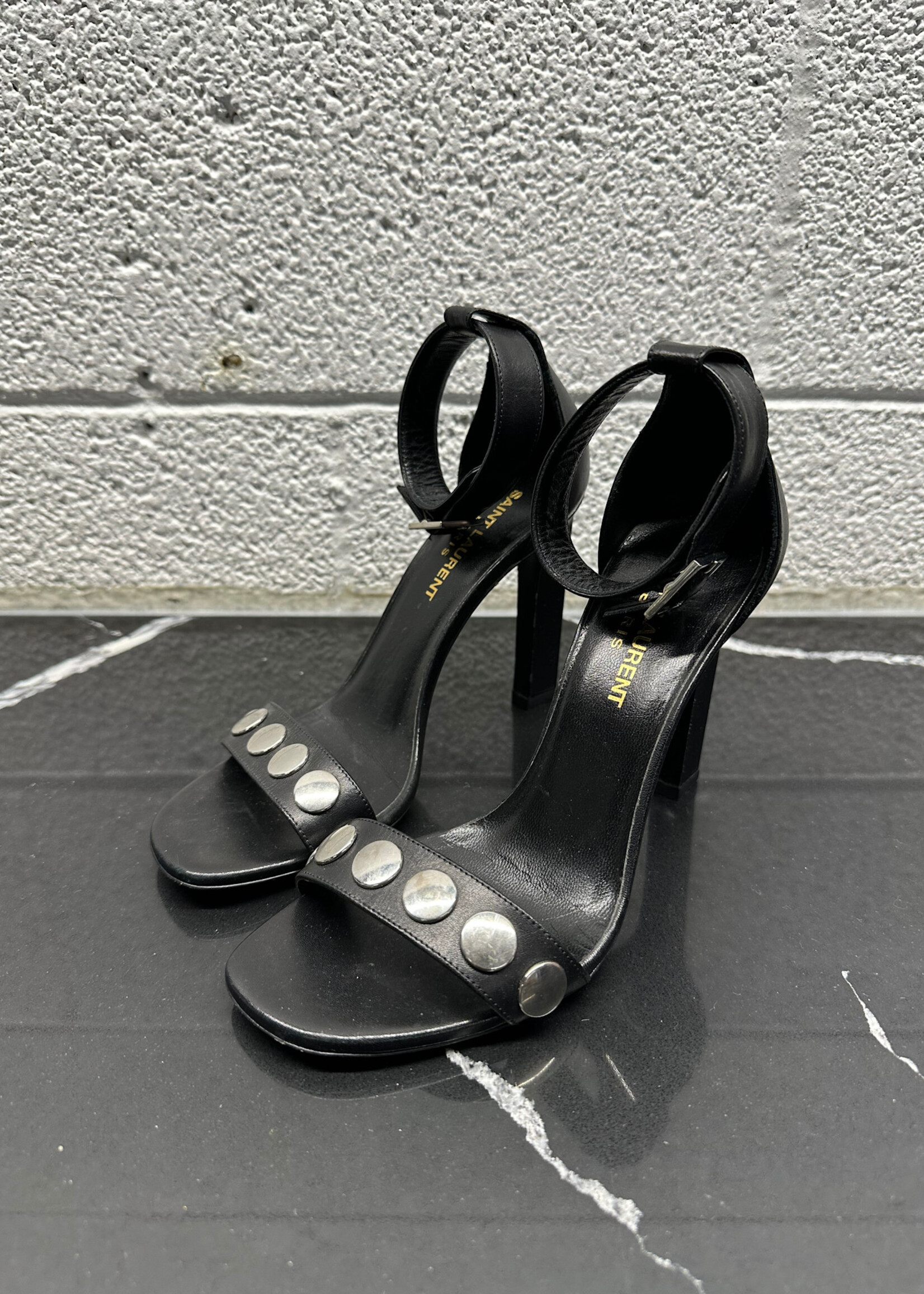 Saint Laurent Black Silver Heel Fem 5