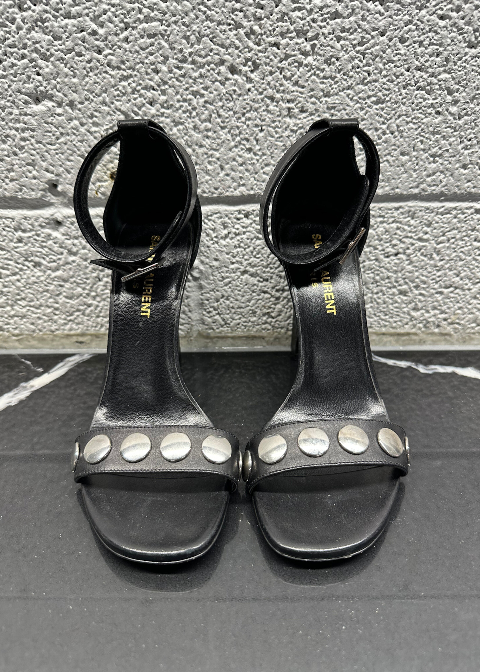 Saint Laurent Black Silver Heel Fem 5