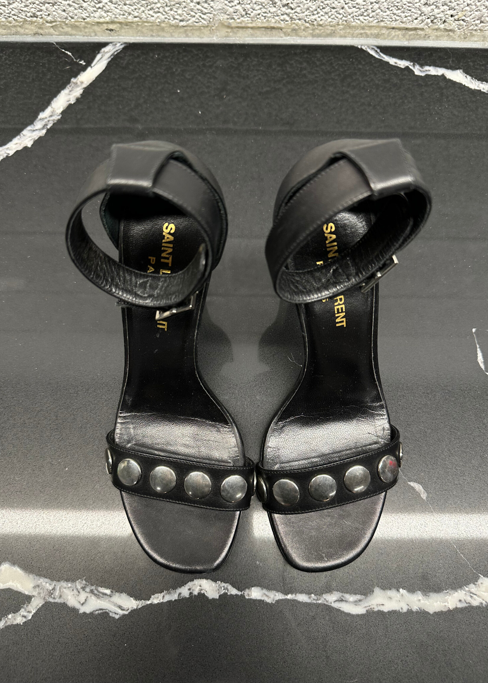 Saint Laurent Black Silver Heel Fem 5