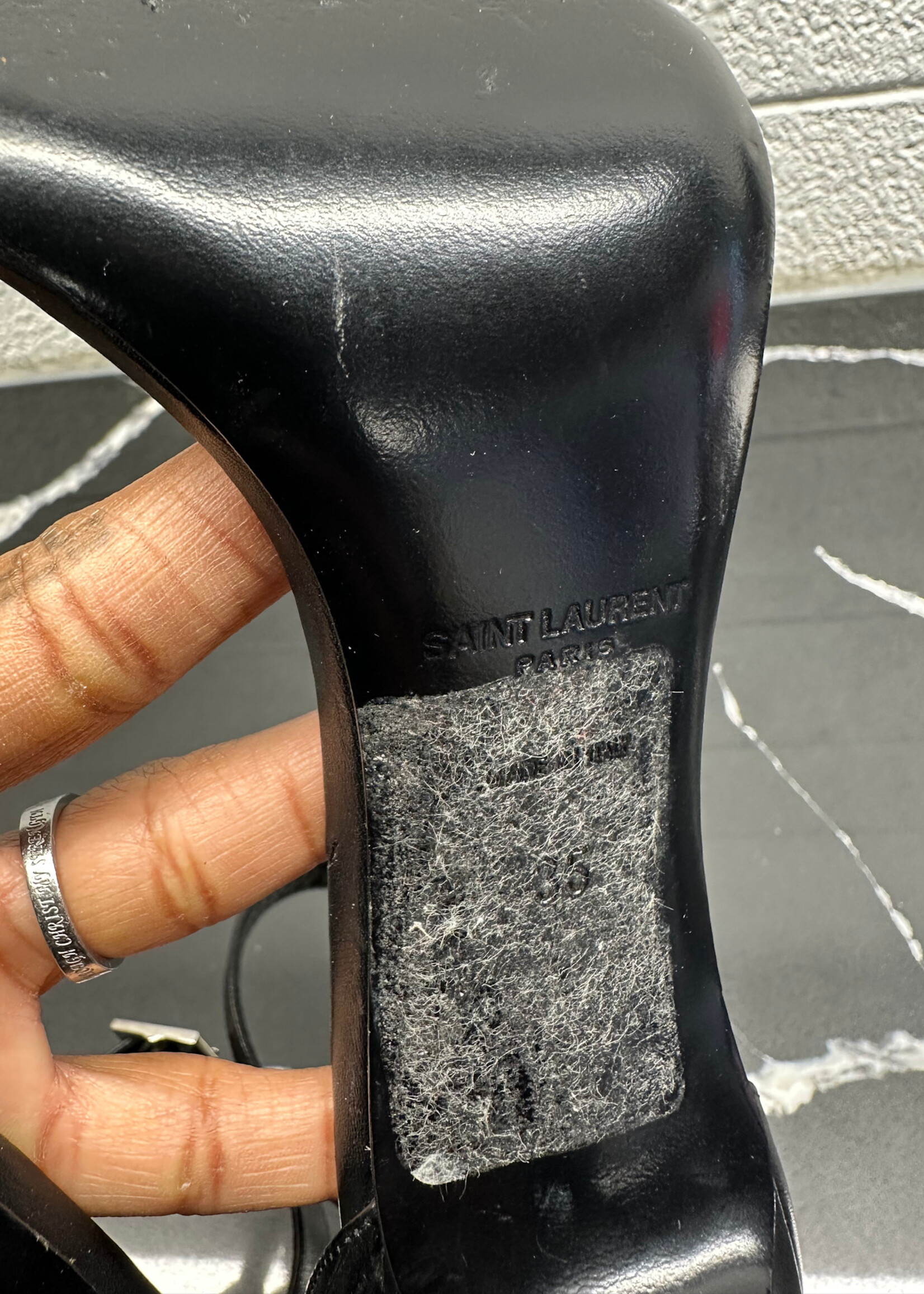 Saint Laurent Black Silver Heel Fem 5