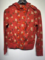 Marc Jacobs Red Button Front Zip Hoodie Fem M