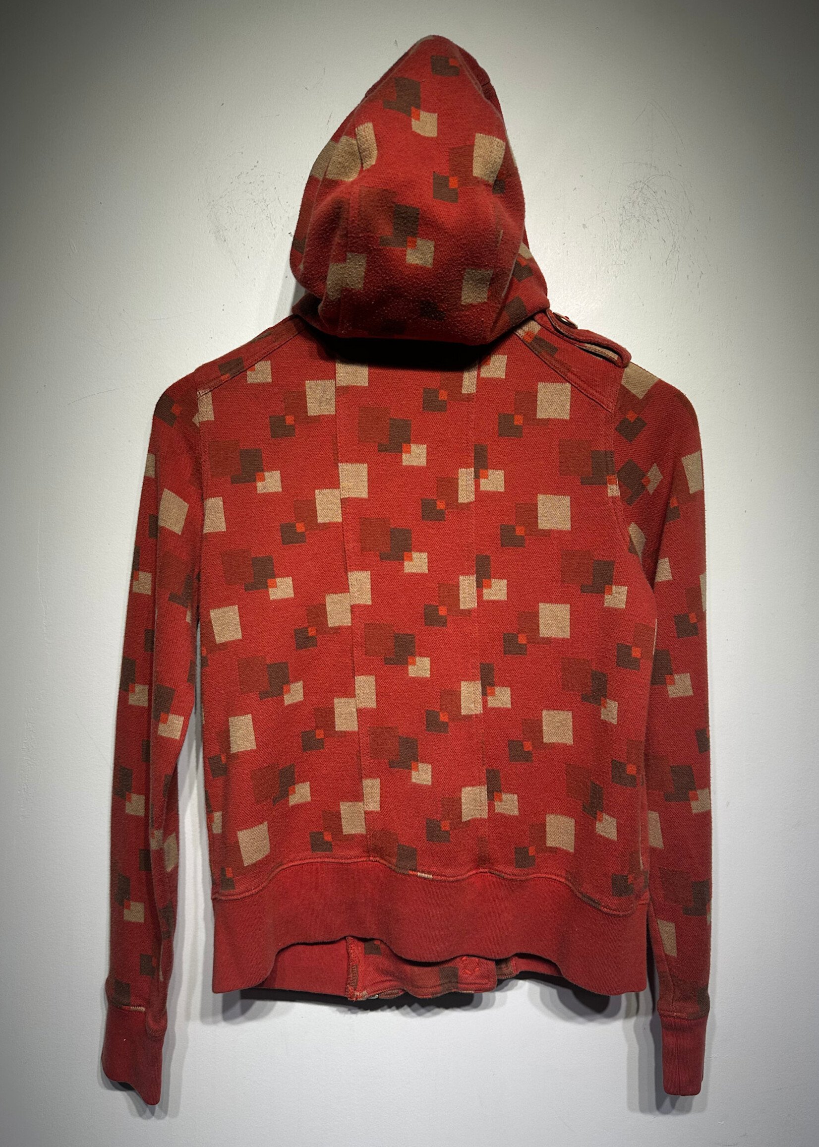 Marc Jacobs Red Button Front Zip Hoodie Fem M