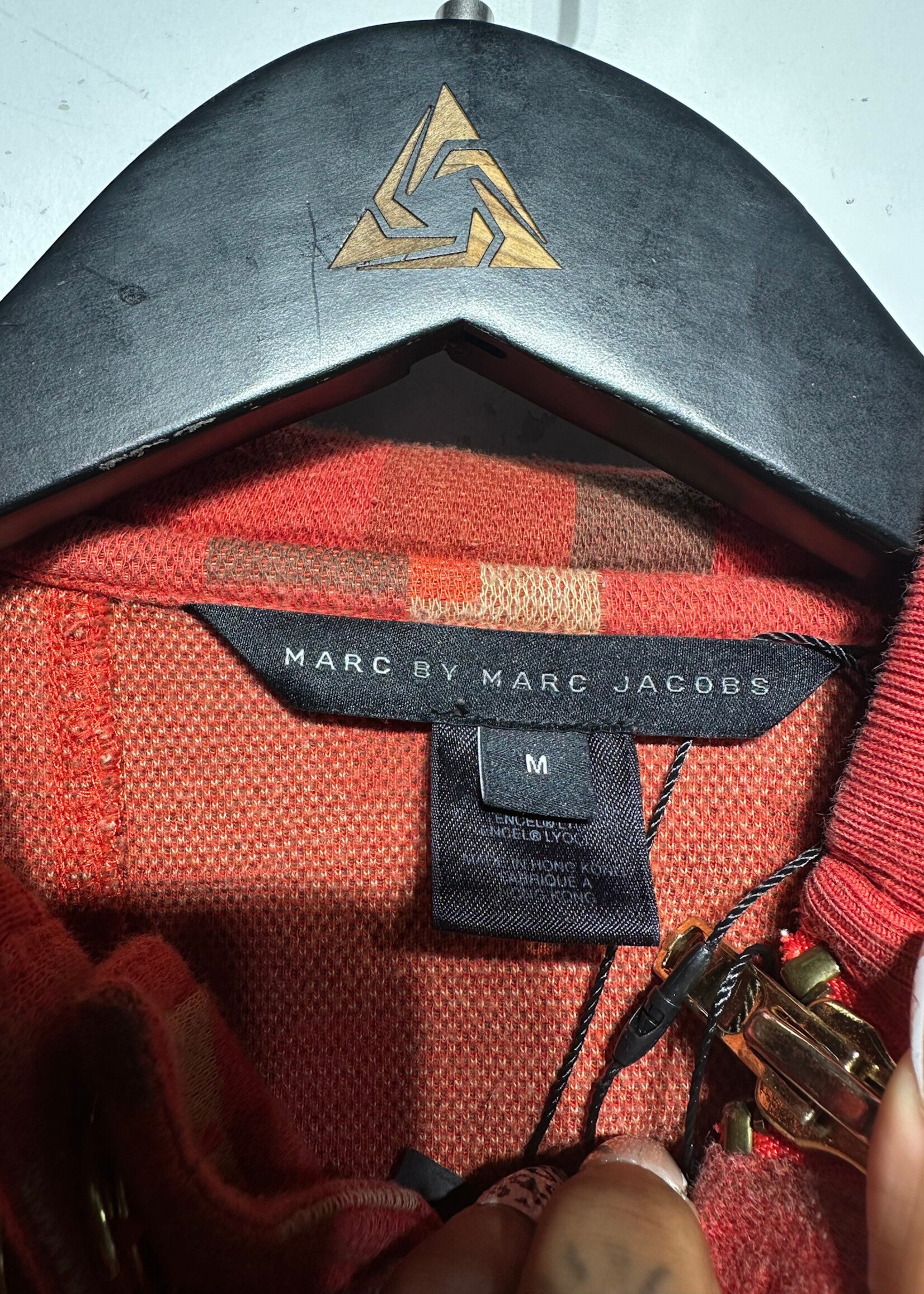 Marc Jacobs Red Button Front Zip Hoodie Fem M