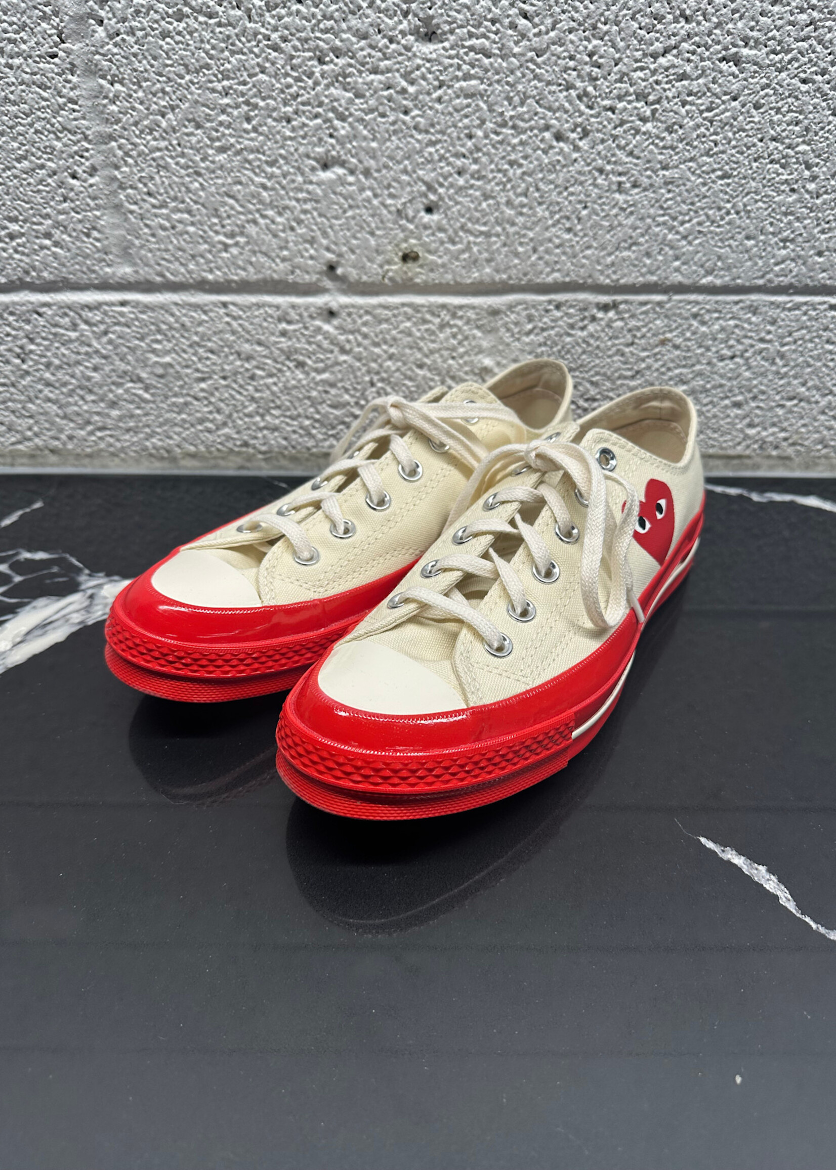CDG Converse Crème Bright Red Shoes Fem 9