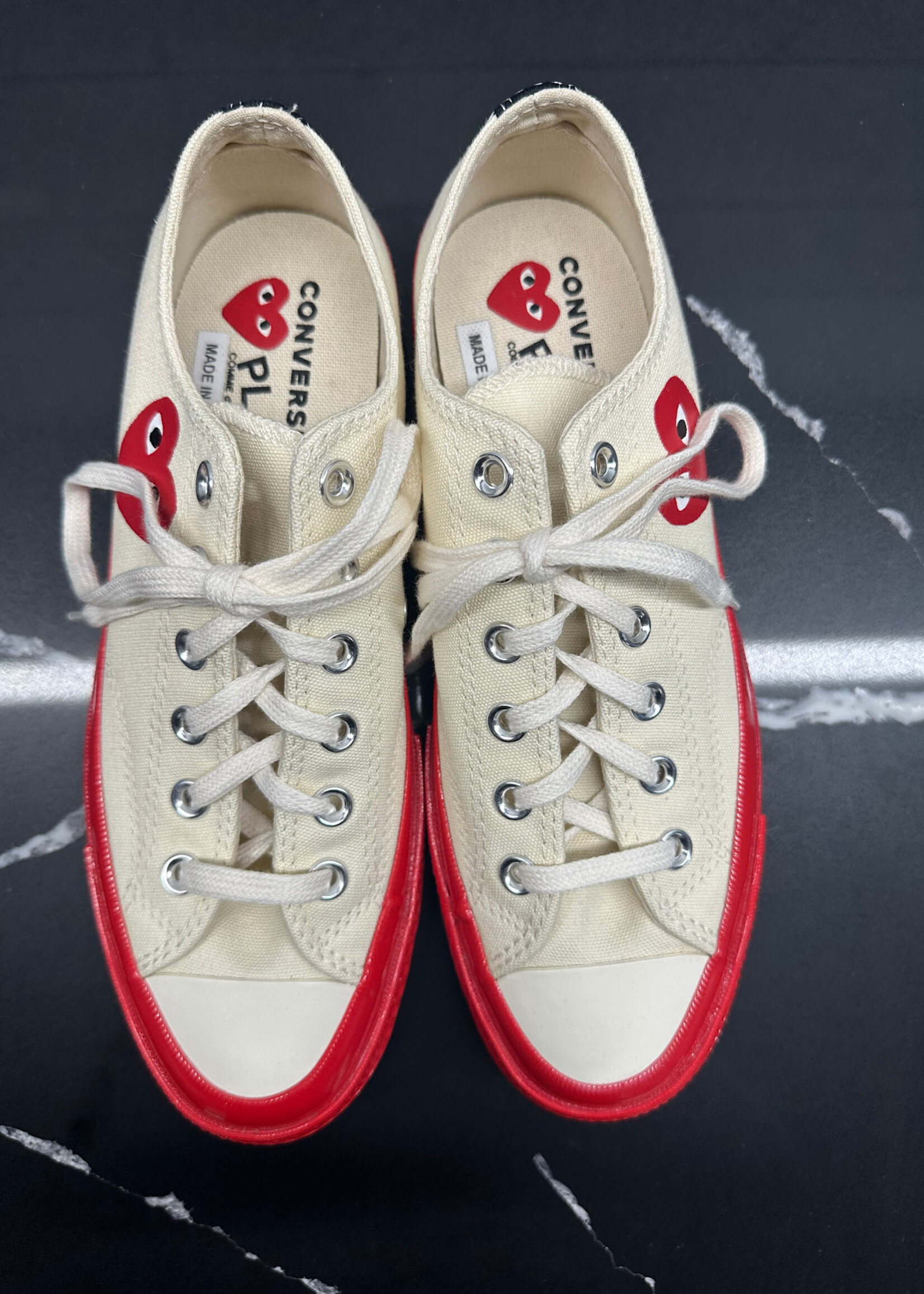 CDG Converse Crème Bright Red Shoes Fem 9