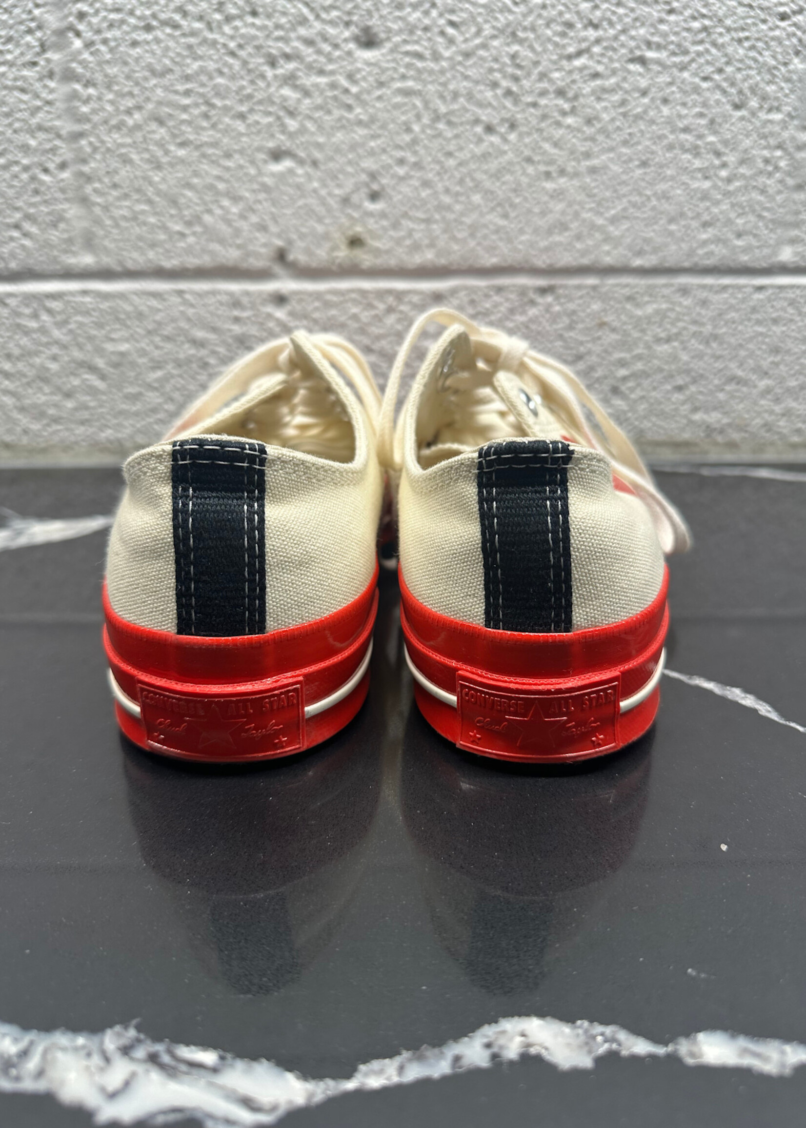 CDG Converse Crème Bright Red Shoes Fem 9