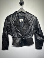 Chia Vintage Black Leather Jacket M