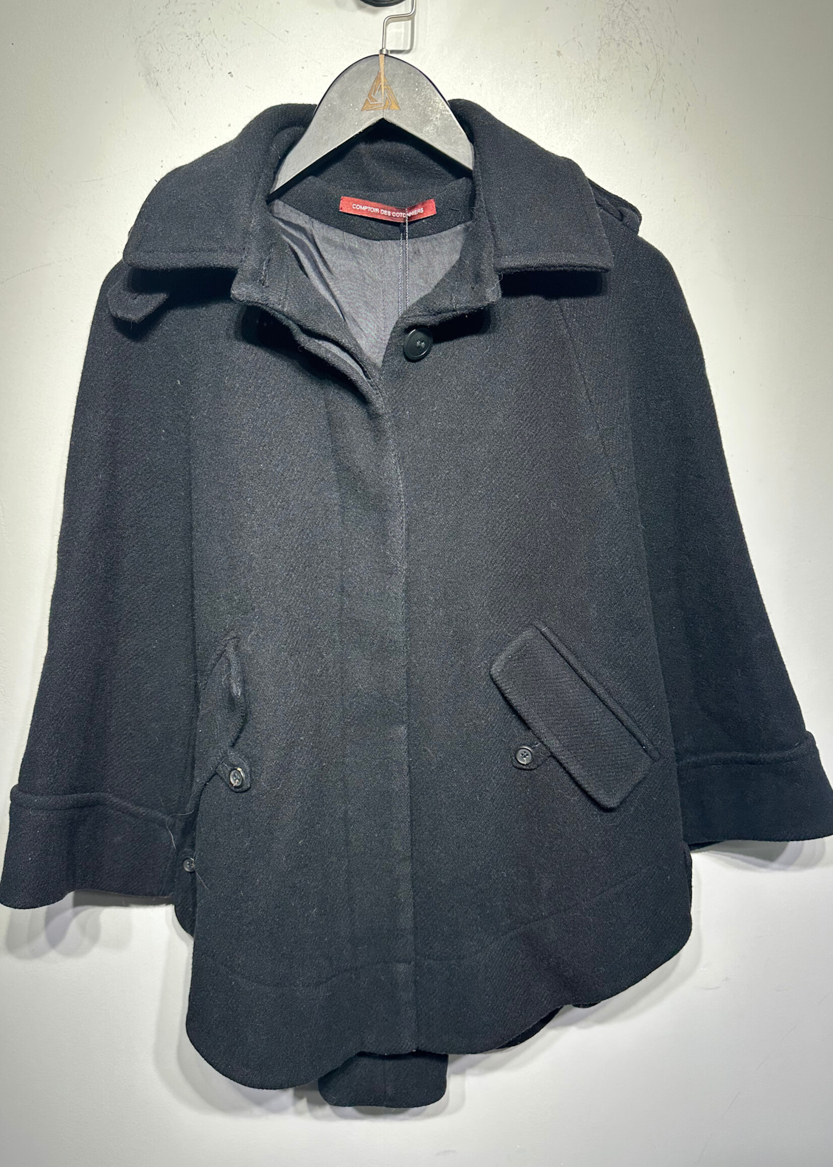 Comptoir Des Cotonniers Black Poncho Coat Fem S