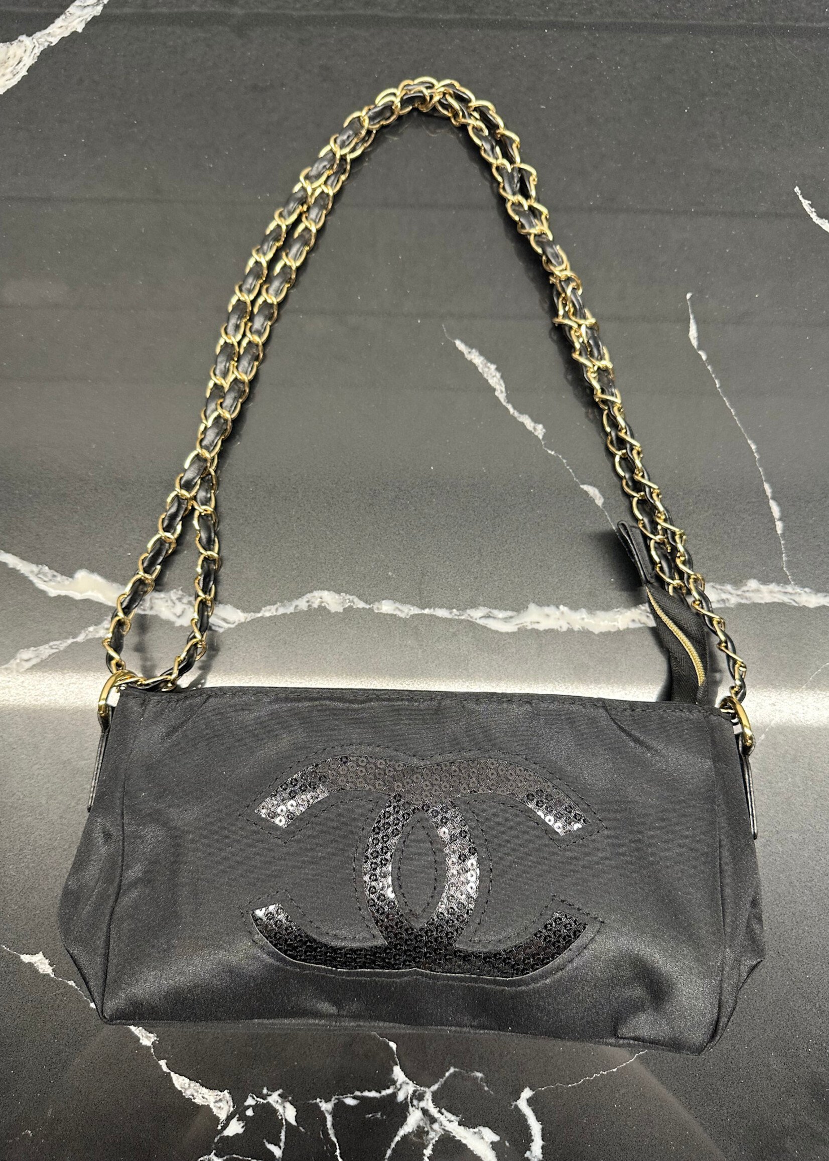 Chanel Parfum Black Nylon Purse