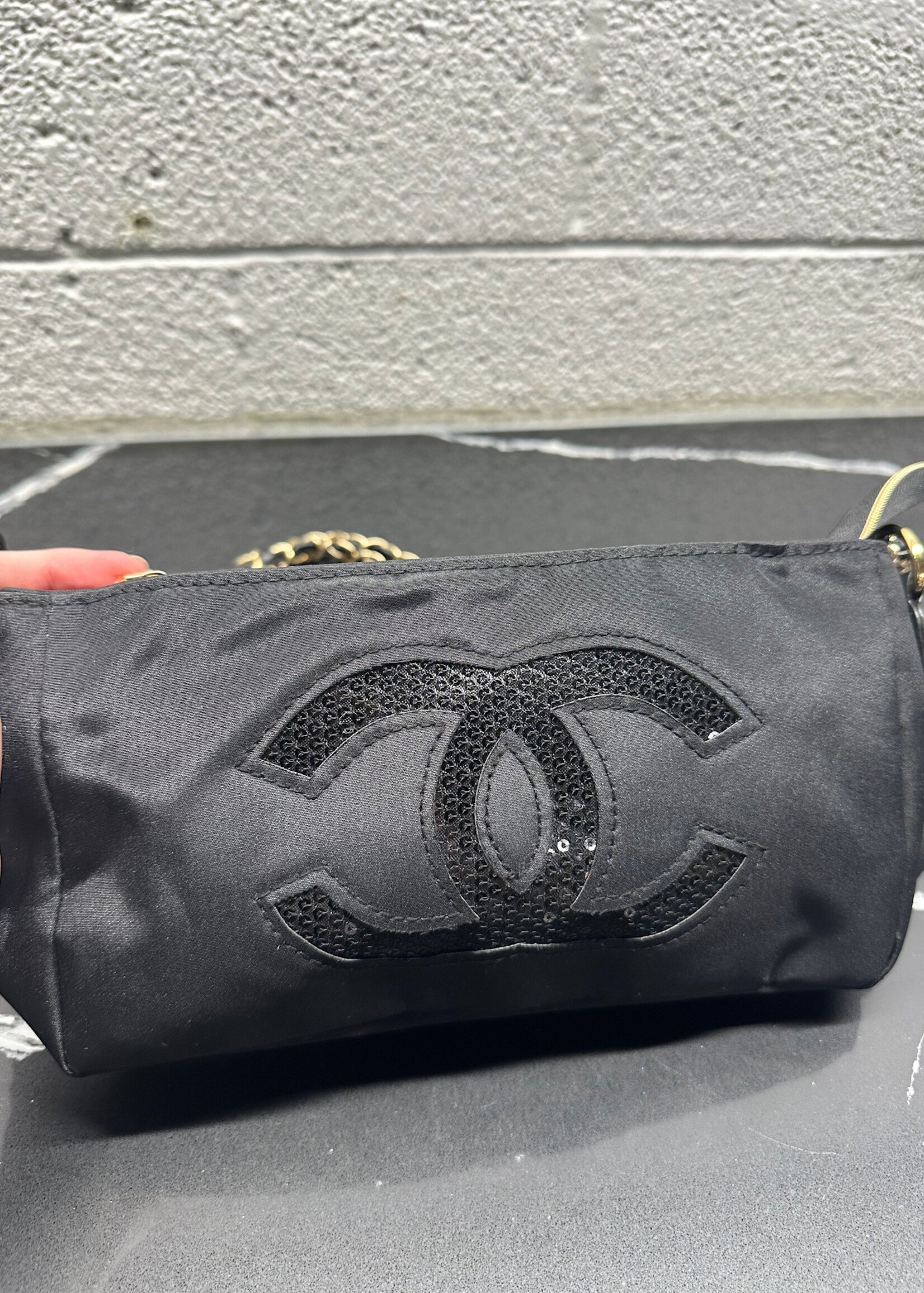 Chanel Parfum Black Nylon Purse