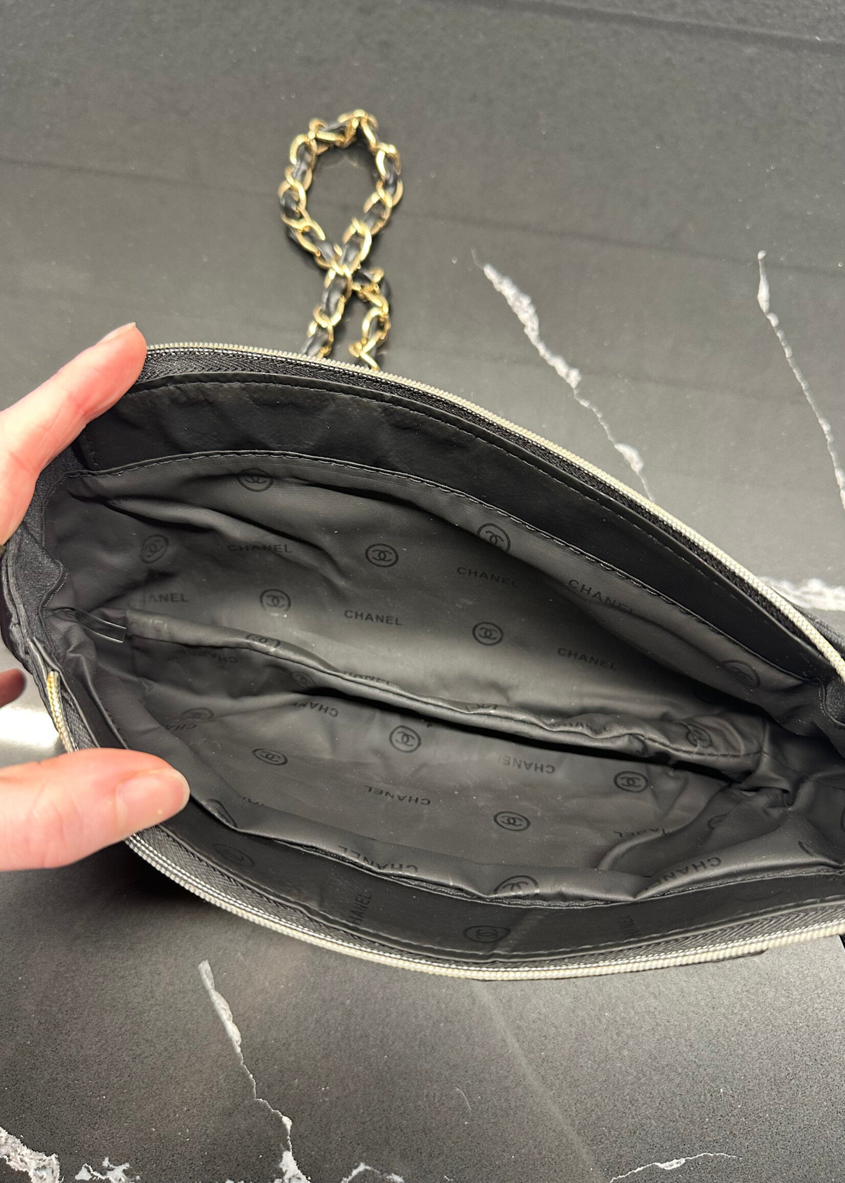 Chanel Parfum Black Nylon Purse