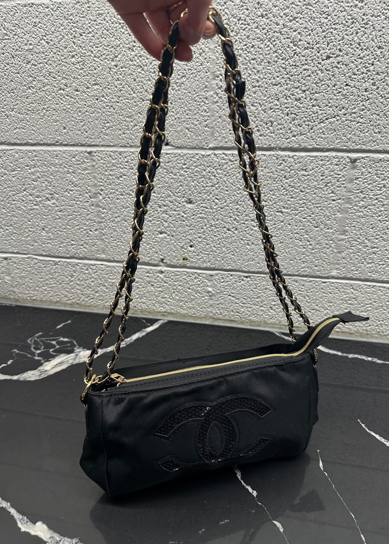 Chanel Parfum Black Nylon Purse