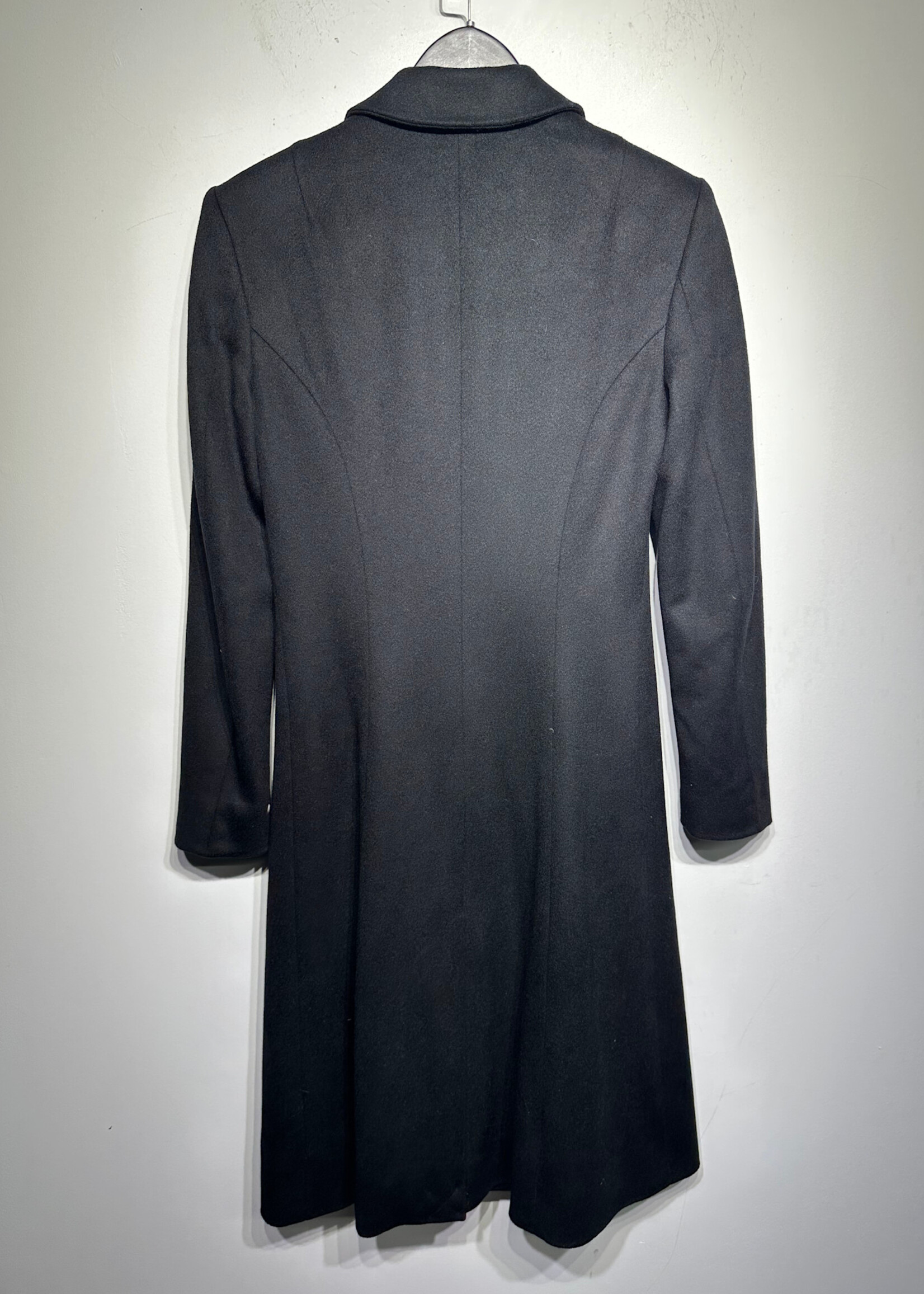 Allsaints Black Wool Long Coat Fem 2/XS