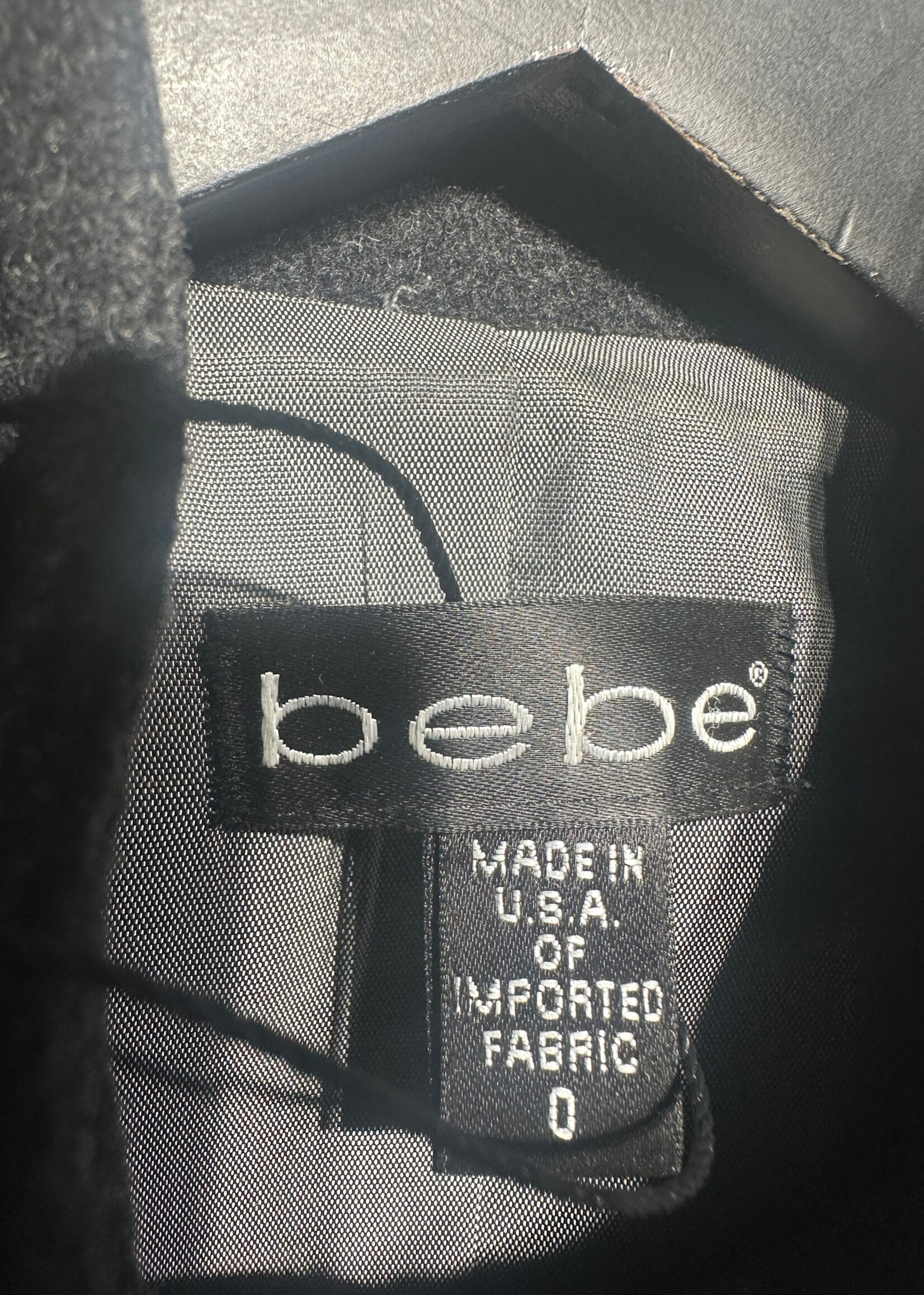 Bebe Y2K Dark Grey Long Coat Fem XS