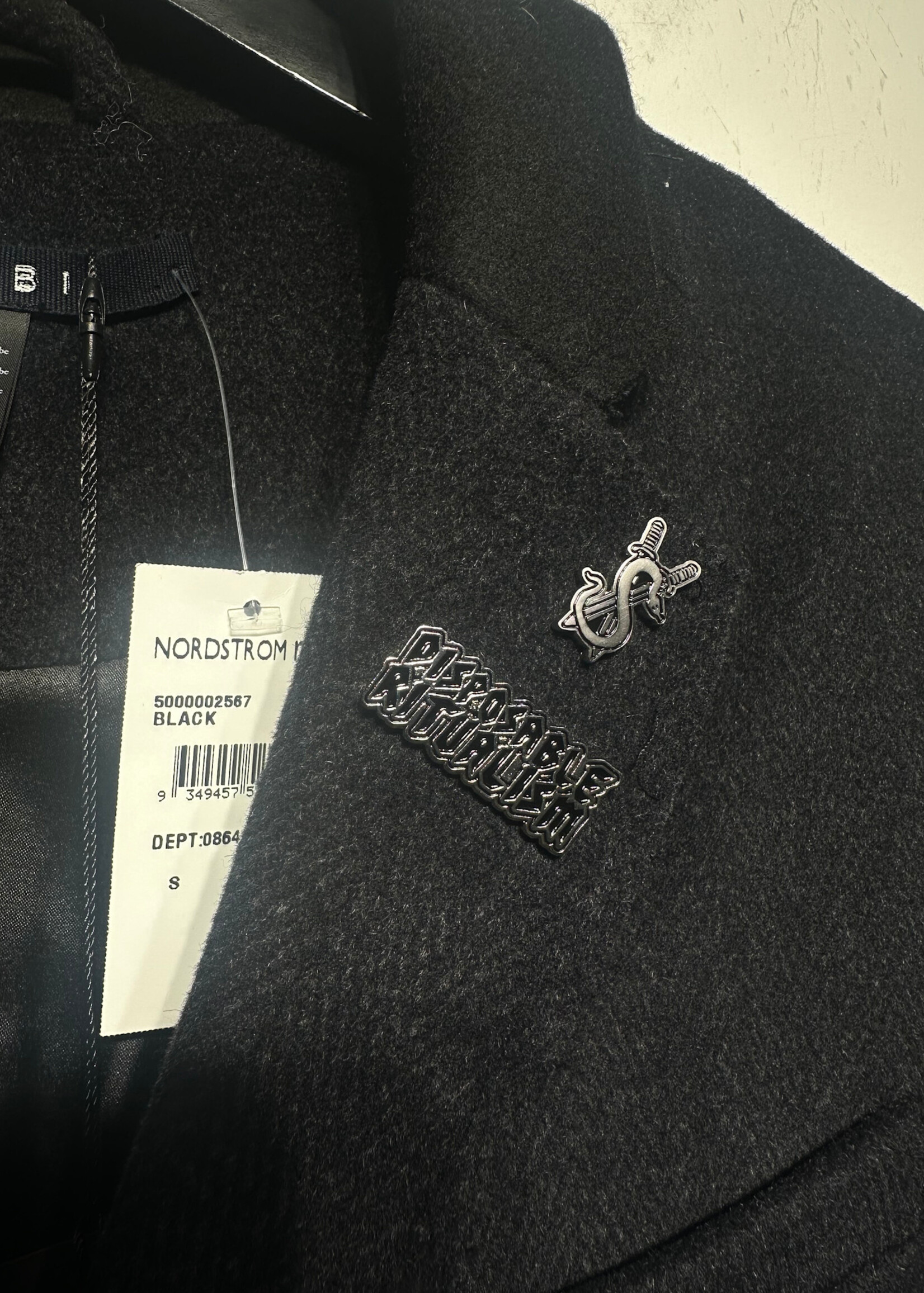 NWT Ksubi Dark Grey Cool Coat Masc S