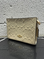 NWT Coach Cream Monogram Pouch