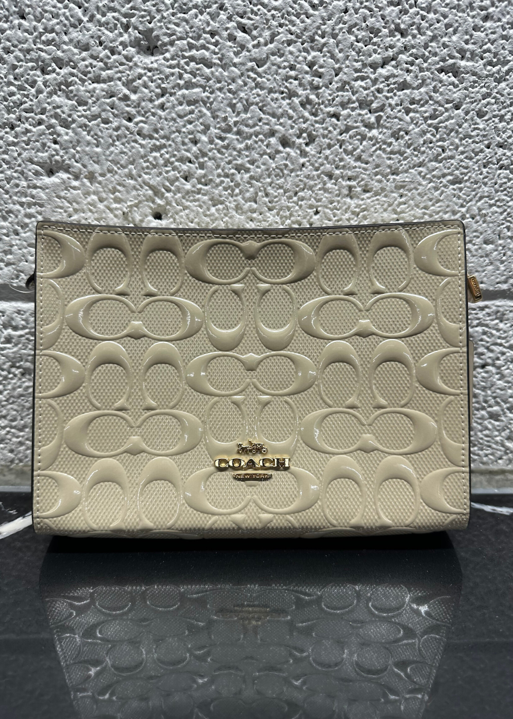 NWT Coach Cream Monogram Pouch