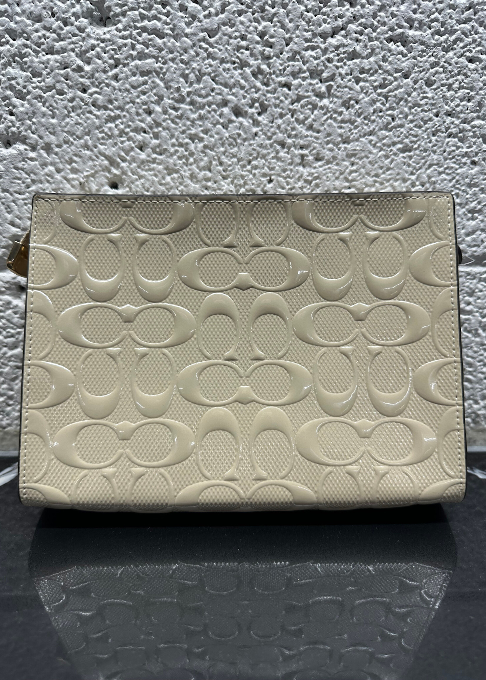 NWT Coach Cream Monogram Pouch