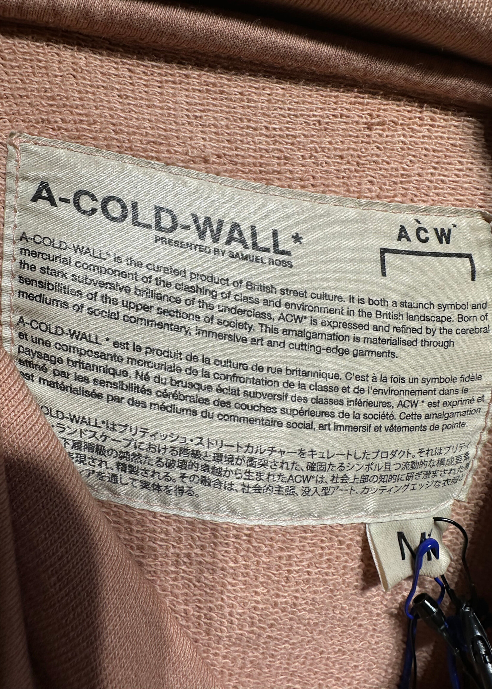 NWT A Cold Wall Clay Hoodie M
