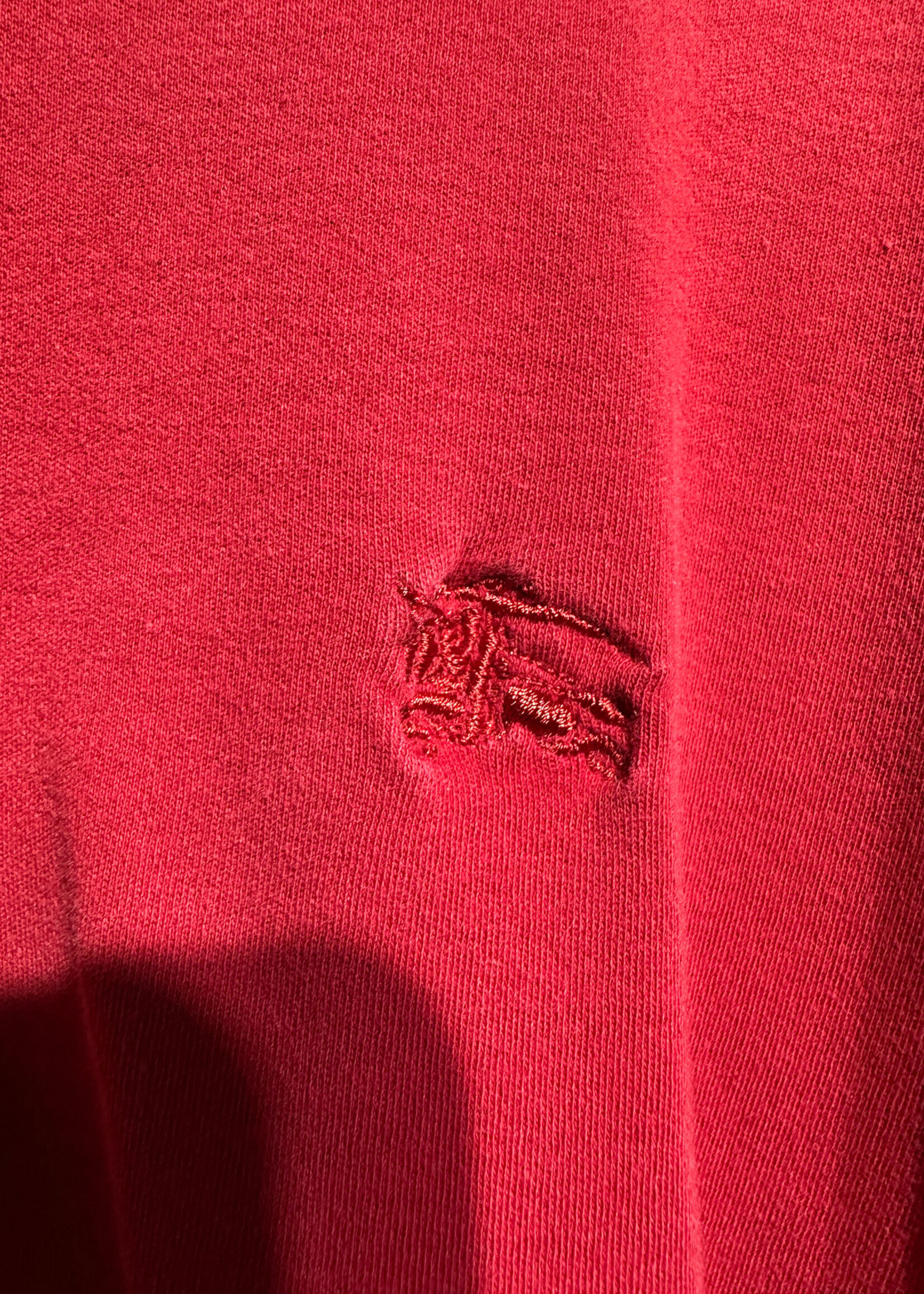 Vintage Burberry Red Mock Neck LS Masc L