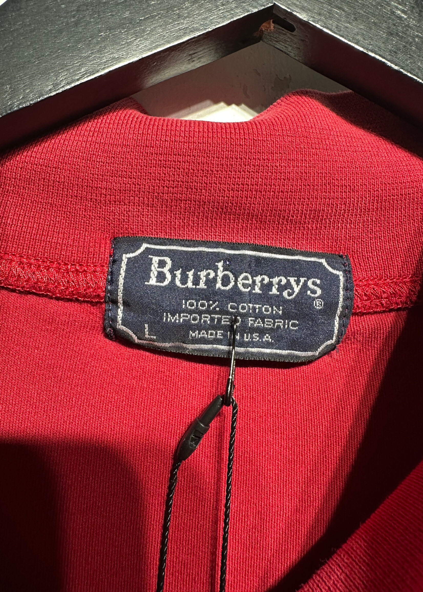 Vintage Burberry Red Mock Neck LS Masc L