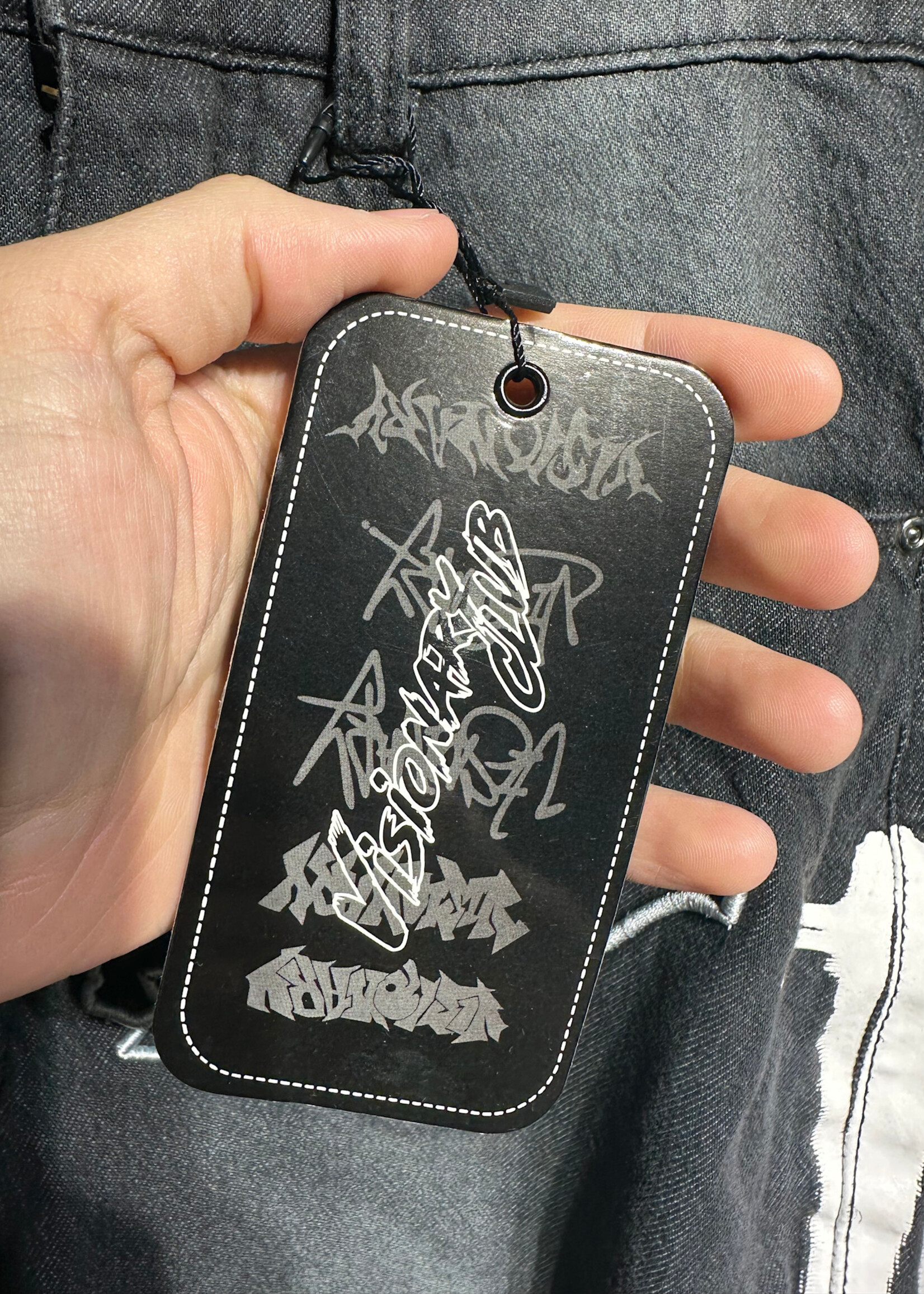 NWT Visionary Club Graffiti Blitz Denim Shorts Masc 32