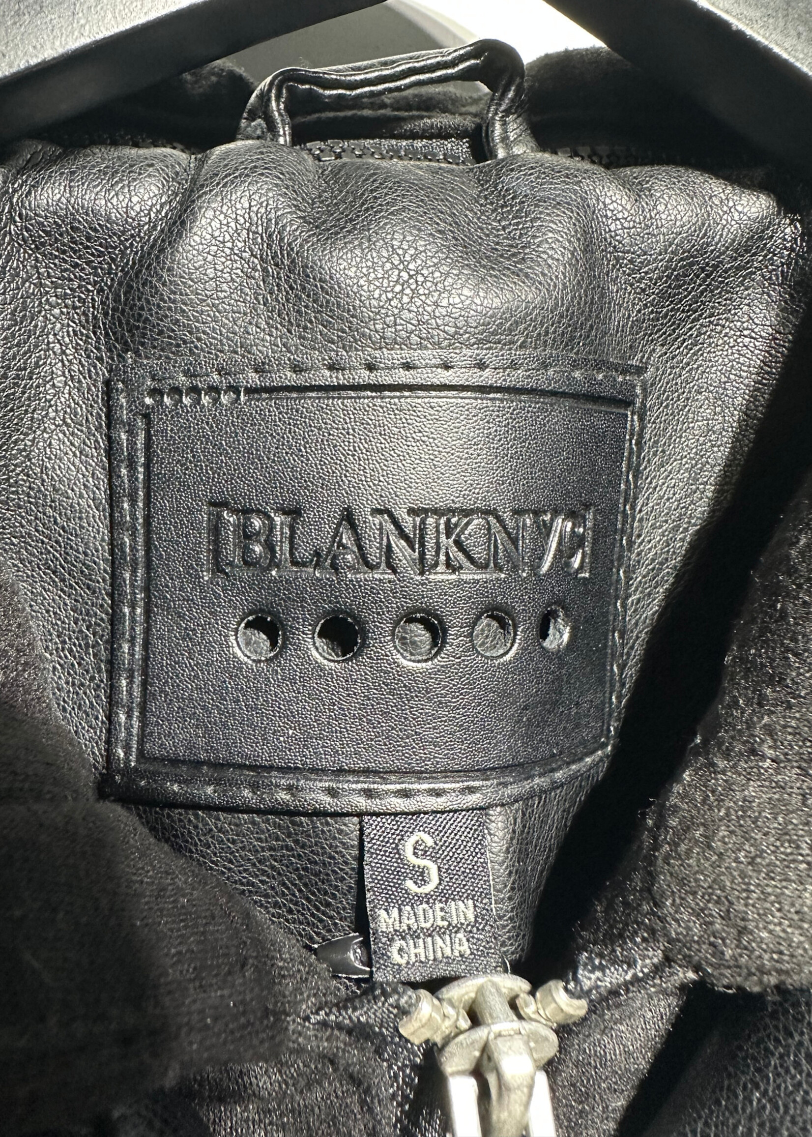 Blank NYC Faux Leather Jacket Hoodie S